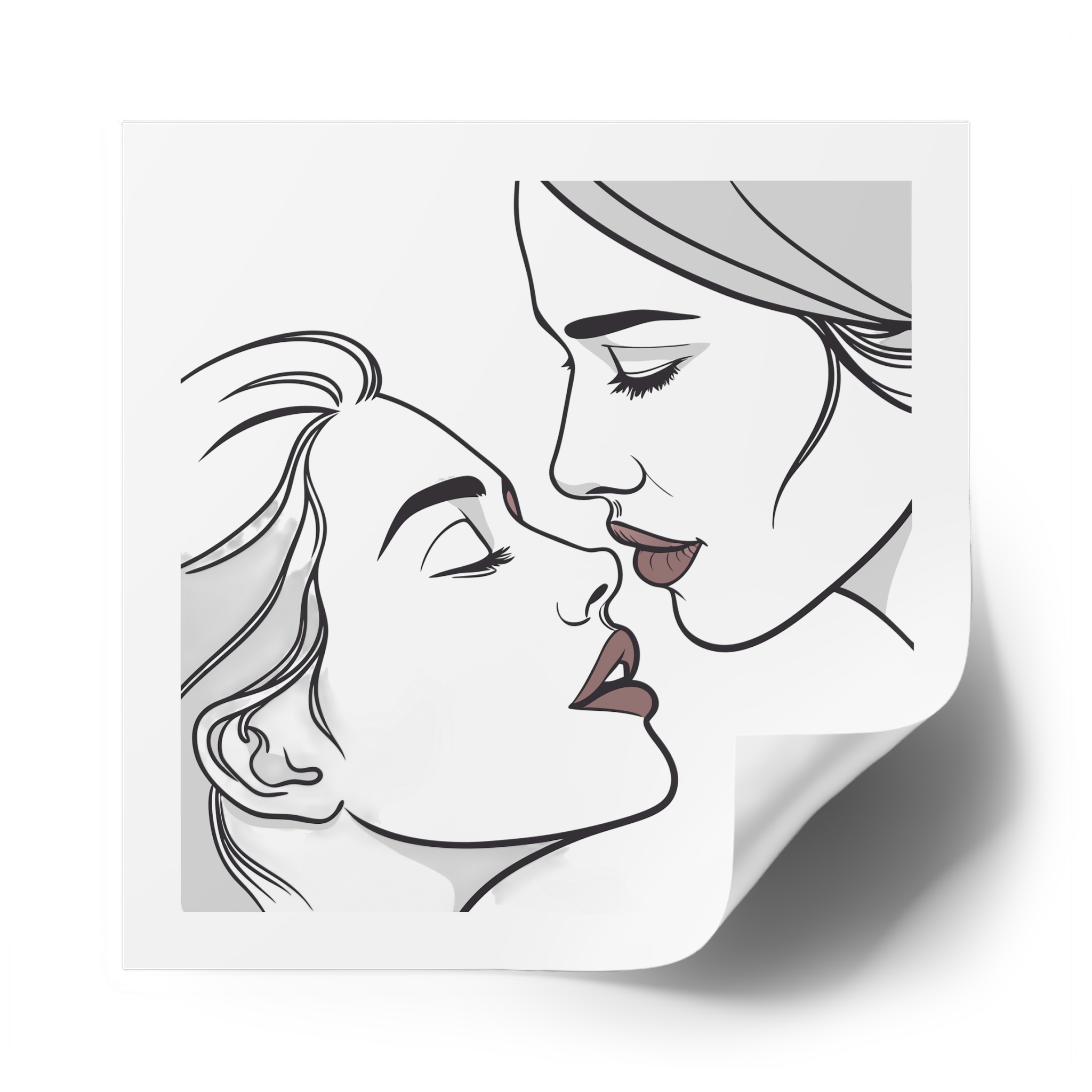 Perfect Lip Set Open Close Smooches Laminate Stickers Square - Image 50