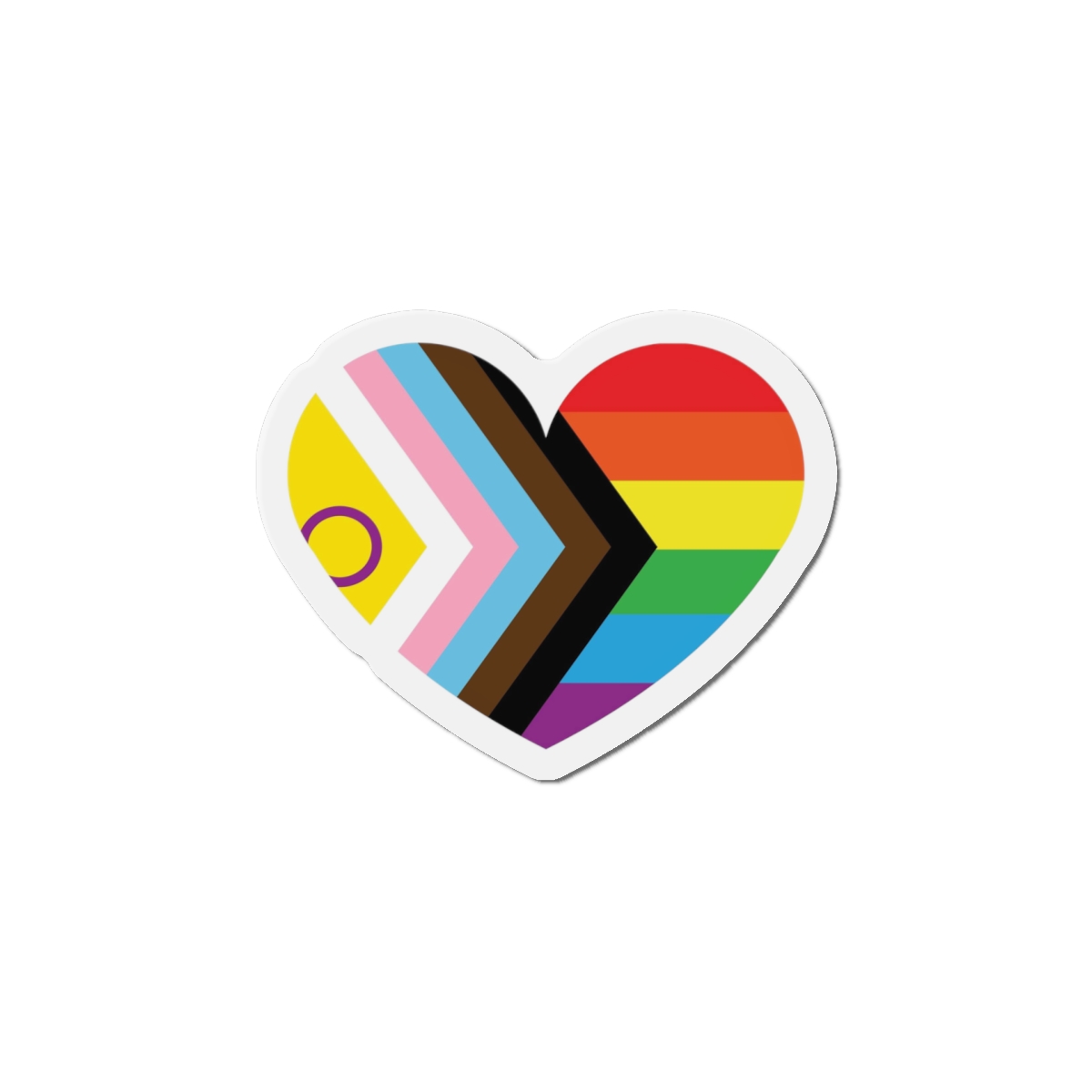 Inclusive Lgbtq Progress Pride Heart Symbol1 Die Cut Magnets - Image 10