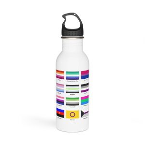 Lgbtq Community Flags Set Lgbt Sexual Identity Pride Flags Collection Rainbow Lesbian Gay Bisexual Stainless Steel Water Bottle