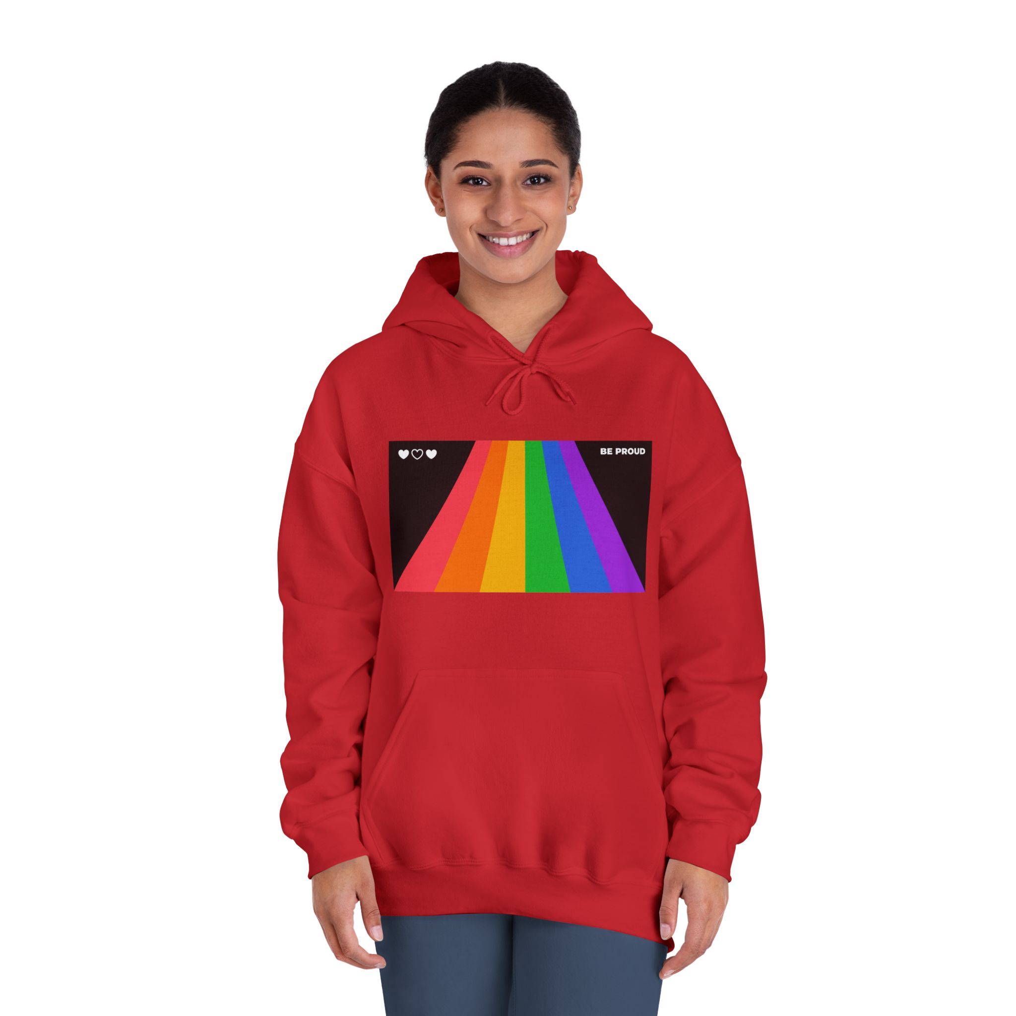 Modern Colorful Pride Zoom Background Unisex Dryblend Hooded Sweatshirt - Image 36