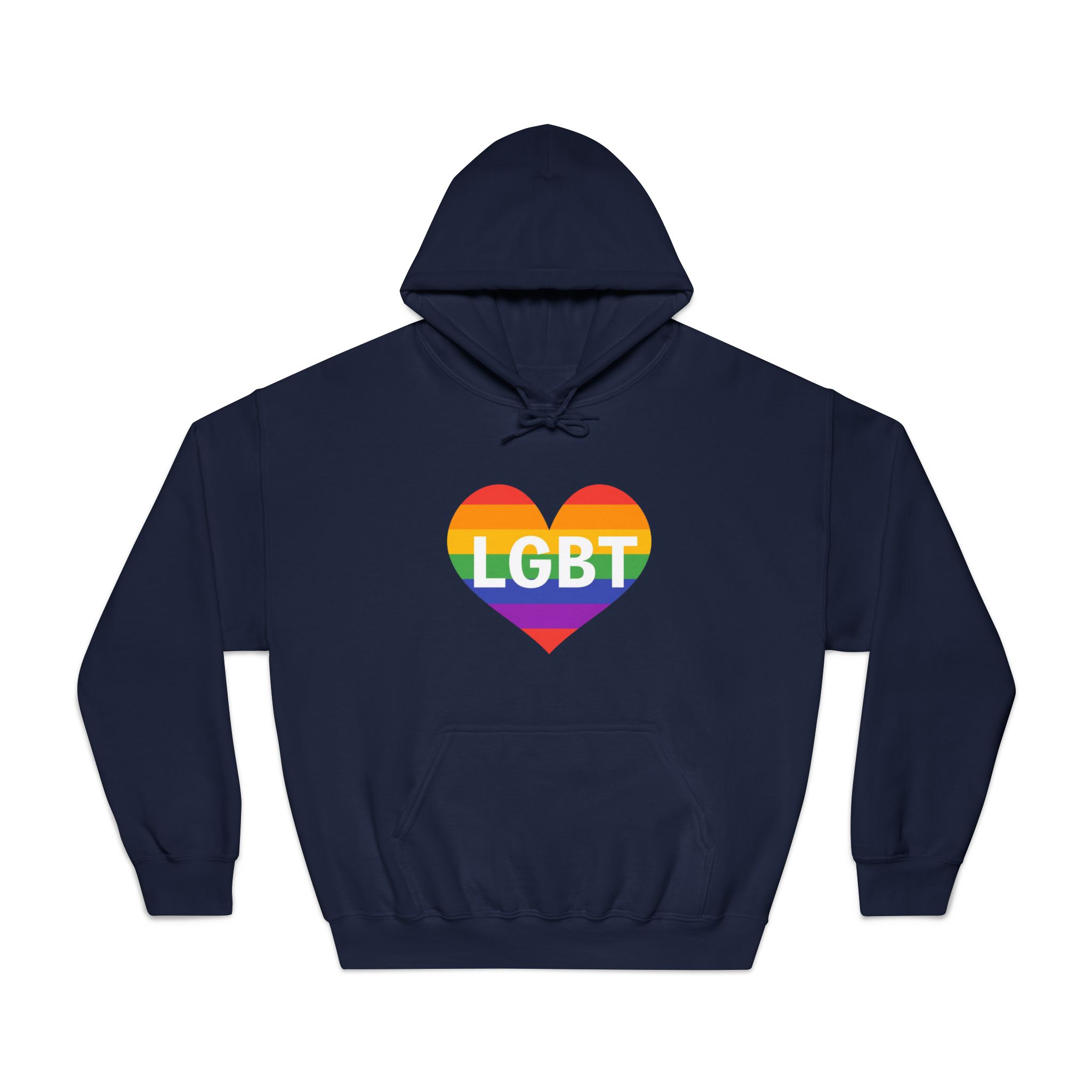 Lgbt Rainbow Colors Heart Mark Lgbt Letters Unisex Dryblend Hooded Sweatshirt - Image 29