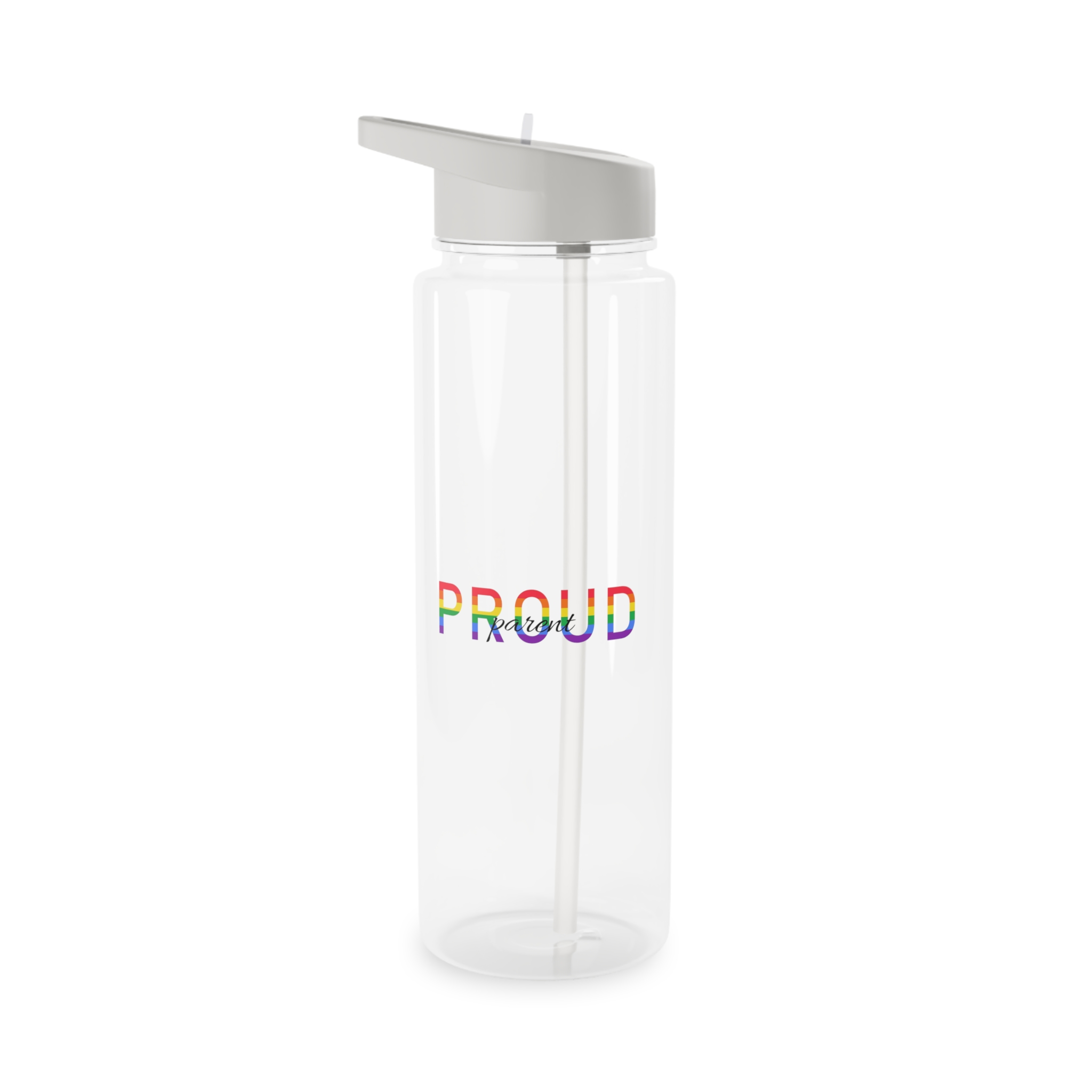 Proud Parent Letering Rainbow Colors Lgbt Flag Lgbt Parents Community Support Tritan Water Bottle - Image 5