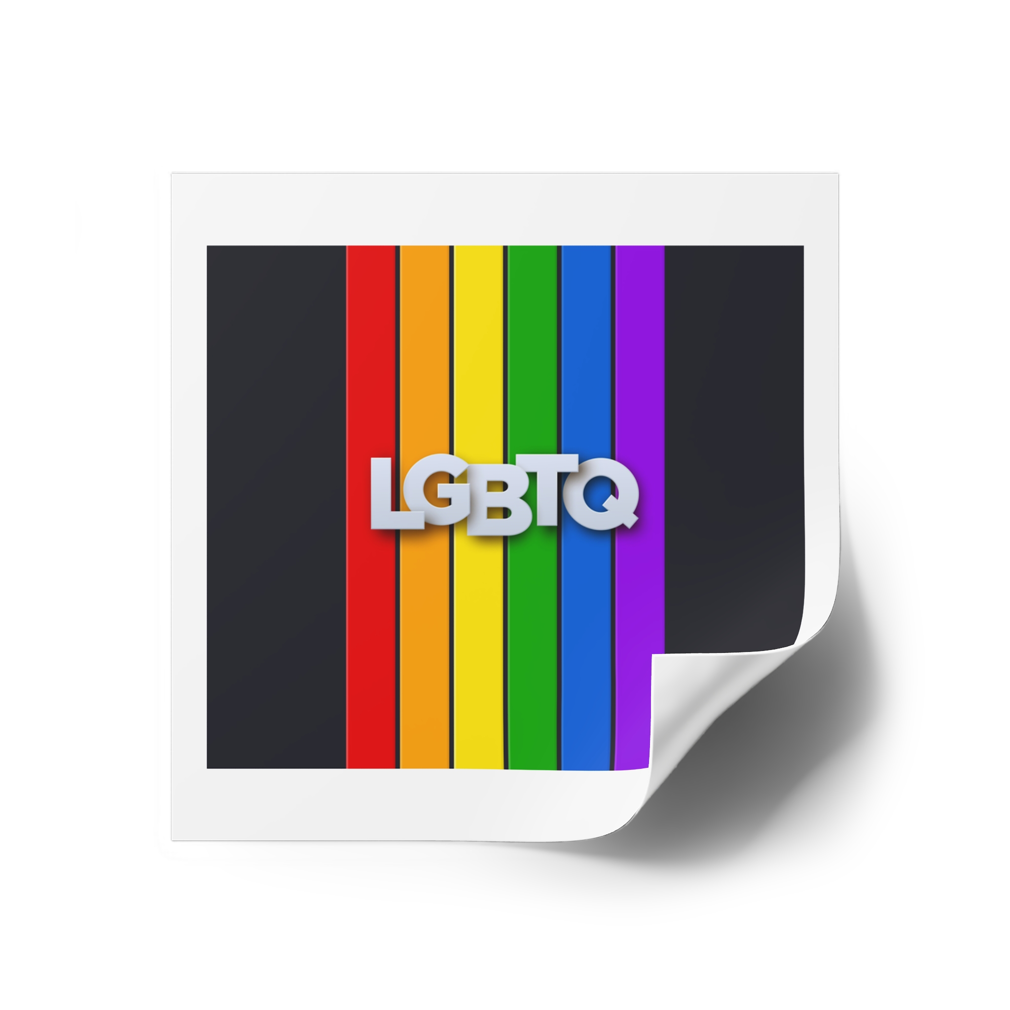 Lgbtq Paper Sign Rainbow Flag Laminate Stickers Square - Image 18