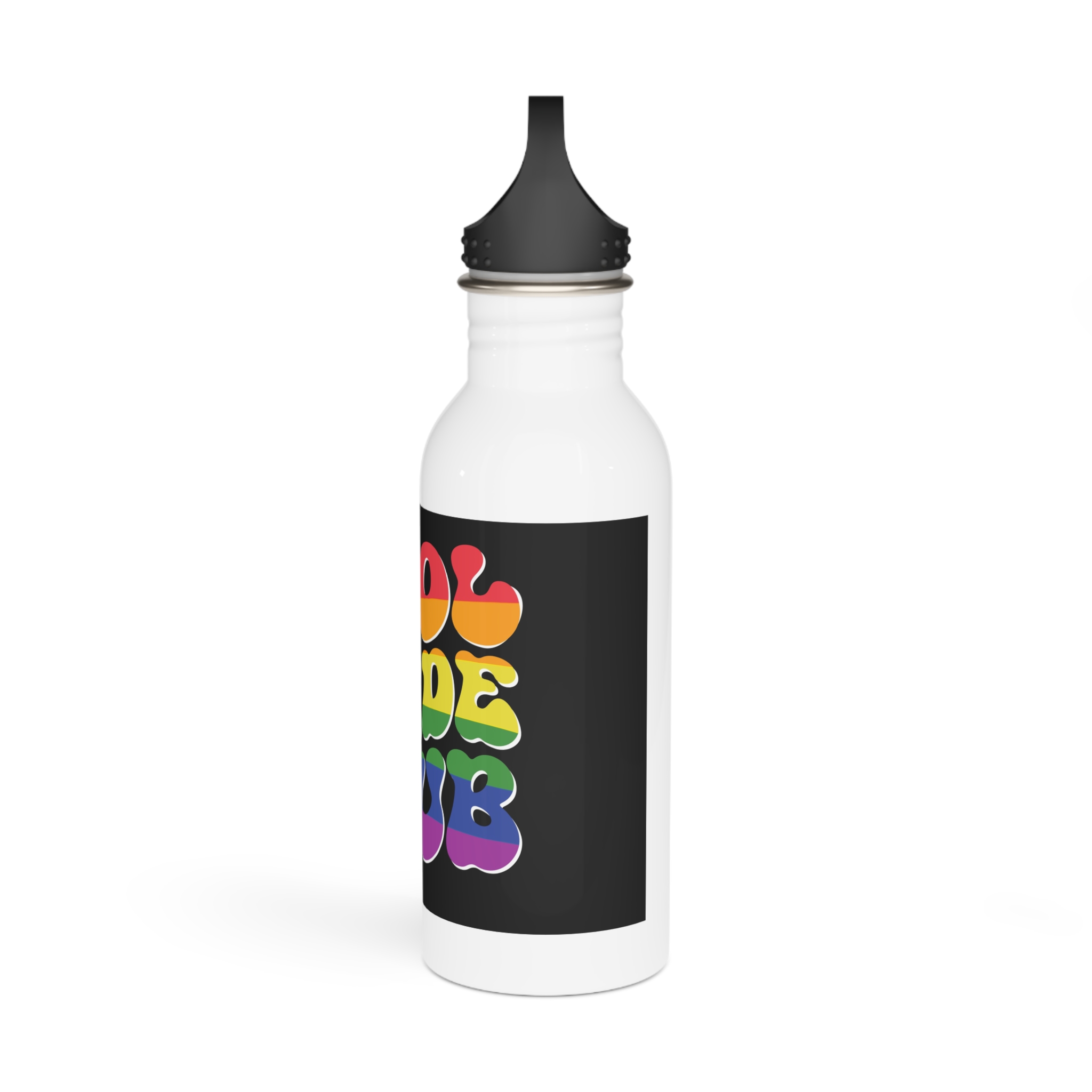 Word Cool Black Background Stainless Steel Water Bottle - Image 4