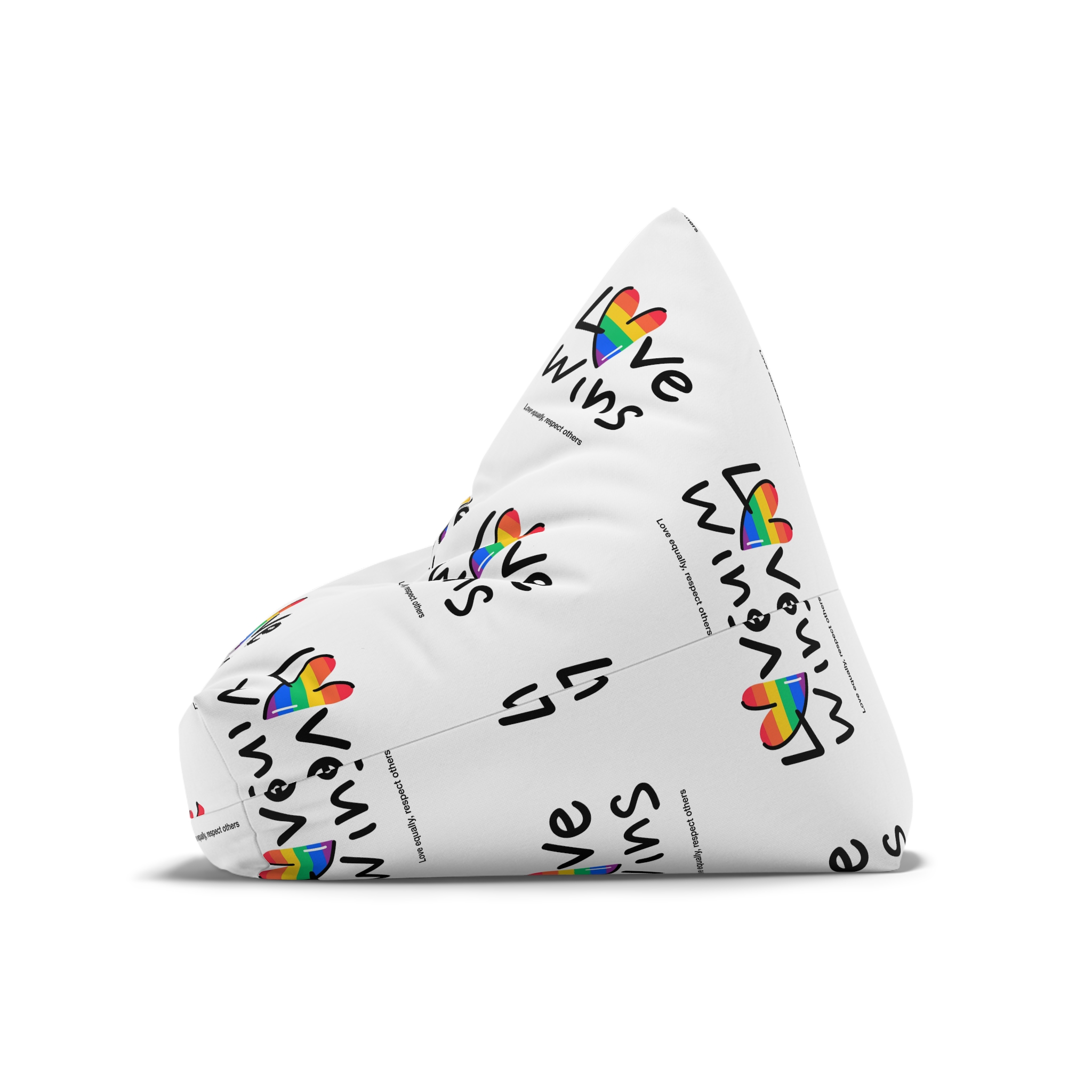 Love Letter Pride Rainbow Lettering Text Writing Pattern Freedom Love Heart Homo Colors Flag Parade(2) (1) Bean Bag Chair Cover - Image 8