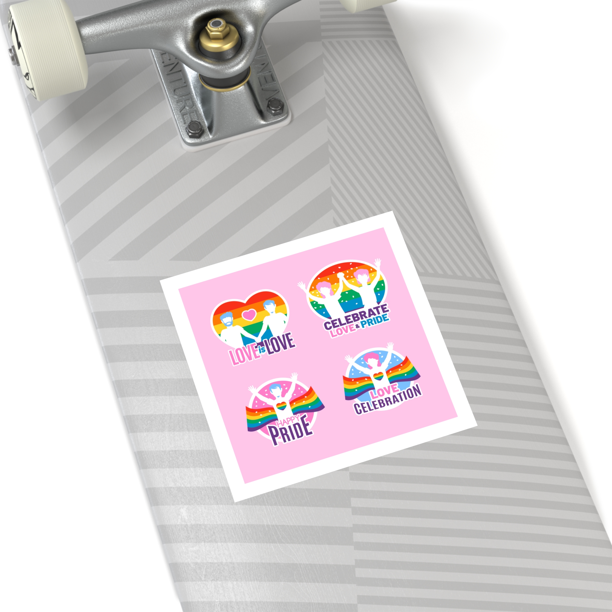 Pride Day Neon Badges Laminate Stickers Square - Image 36