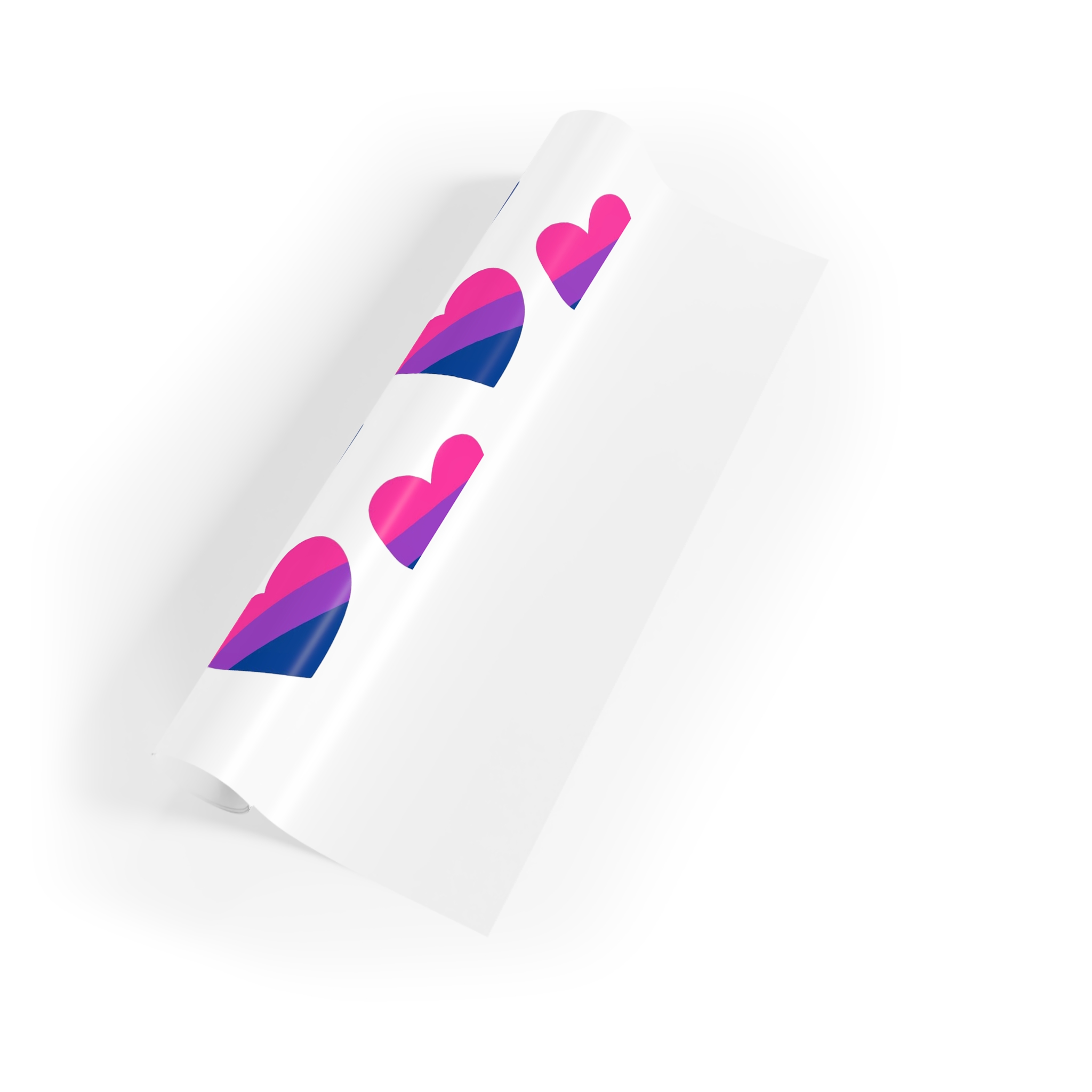 Vector Seamless Pattern Bisexual Flag Heart Gift Wrapping Paper Rolls 1pc - Image 3
