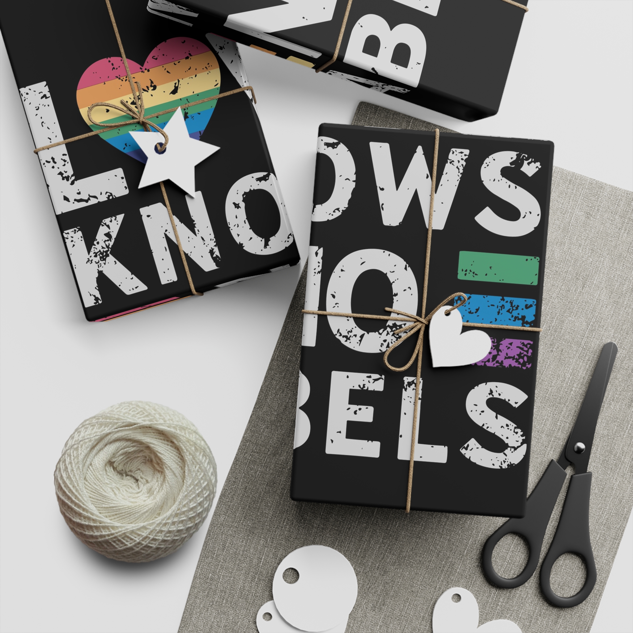 Love Knows No Labels Happy Pride Month Gift Wrapping Paper Sheets 1pc - Image 2