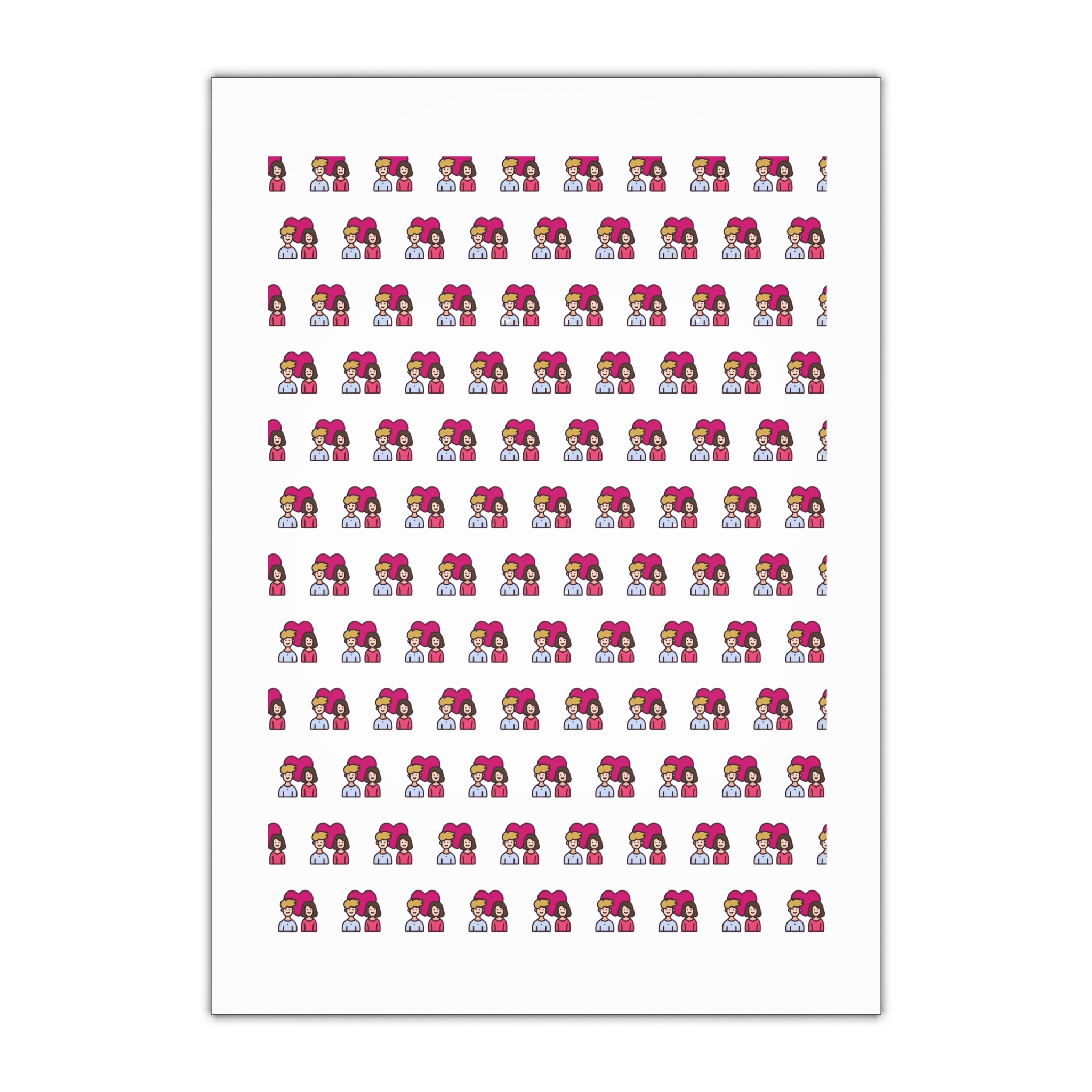 Vactor Seamleass Love Valentines Theme Calendar Gift Wrapping Paper Sheets 1pc