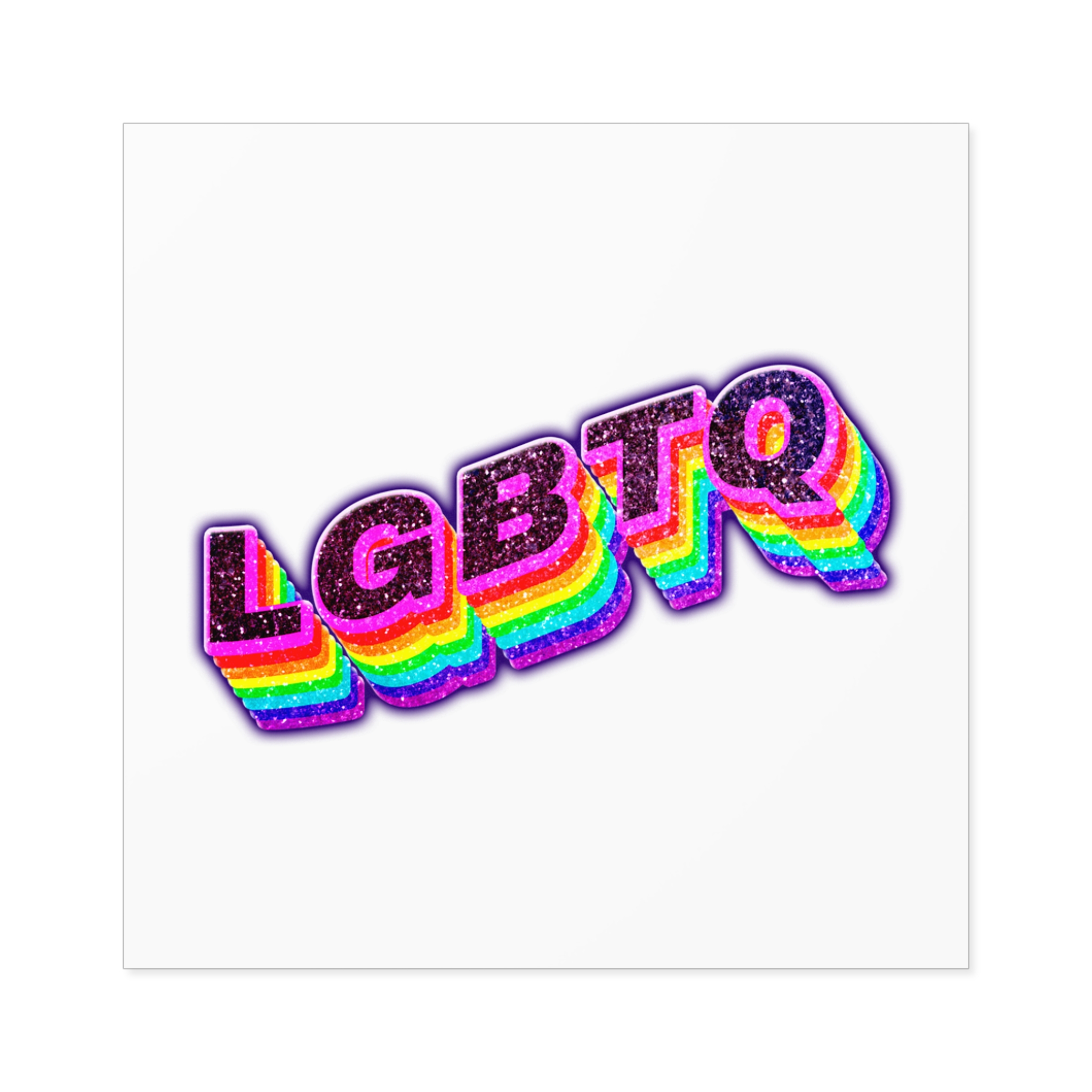 Lgbtq Rainbow 3d Png Typography Laminate Stickers Square - Image 17