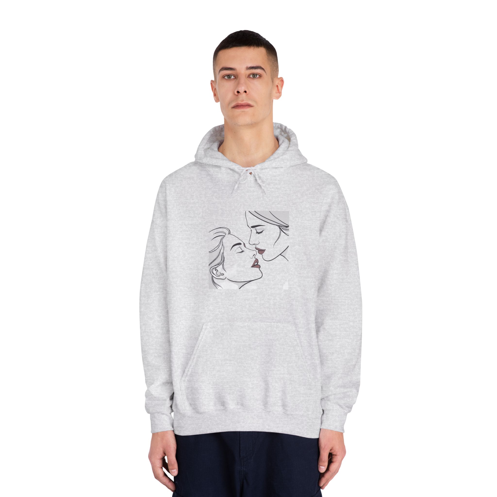 Perfect Lip Set Open Close Smooches Unisex Dryblend Hooded Sweatshirt - Image 7