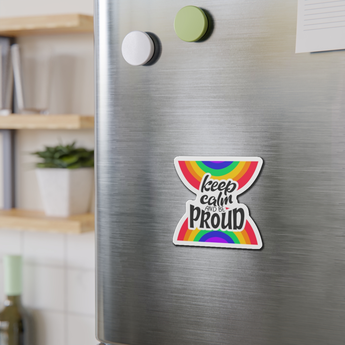 Keep Calm Be Proud Lgbt Lettering Quote Pride Poster Concept With Colorful Rainbow Vector Die Cut Magnets - Image 6