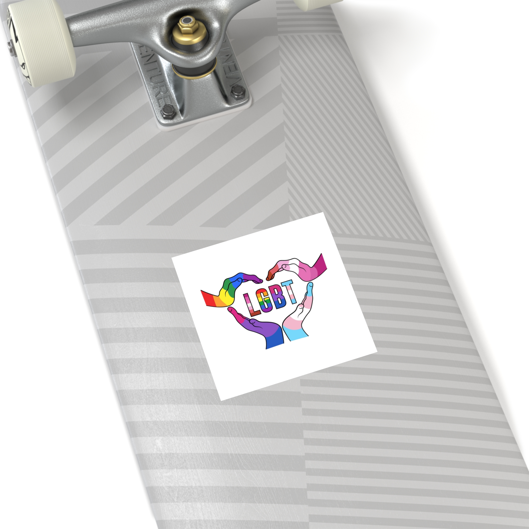 Lgbt Hands United Pride Month Rainbow Flag Vector Illustration Isolated White Background Laminate Stickers Square - Image 20