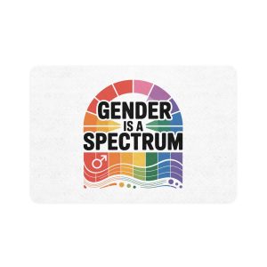 Gender Is Spectrum T Shirt Design Isolated White Background Pet Food Mat 12x18