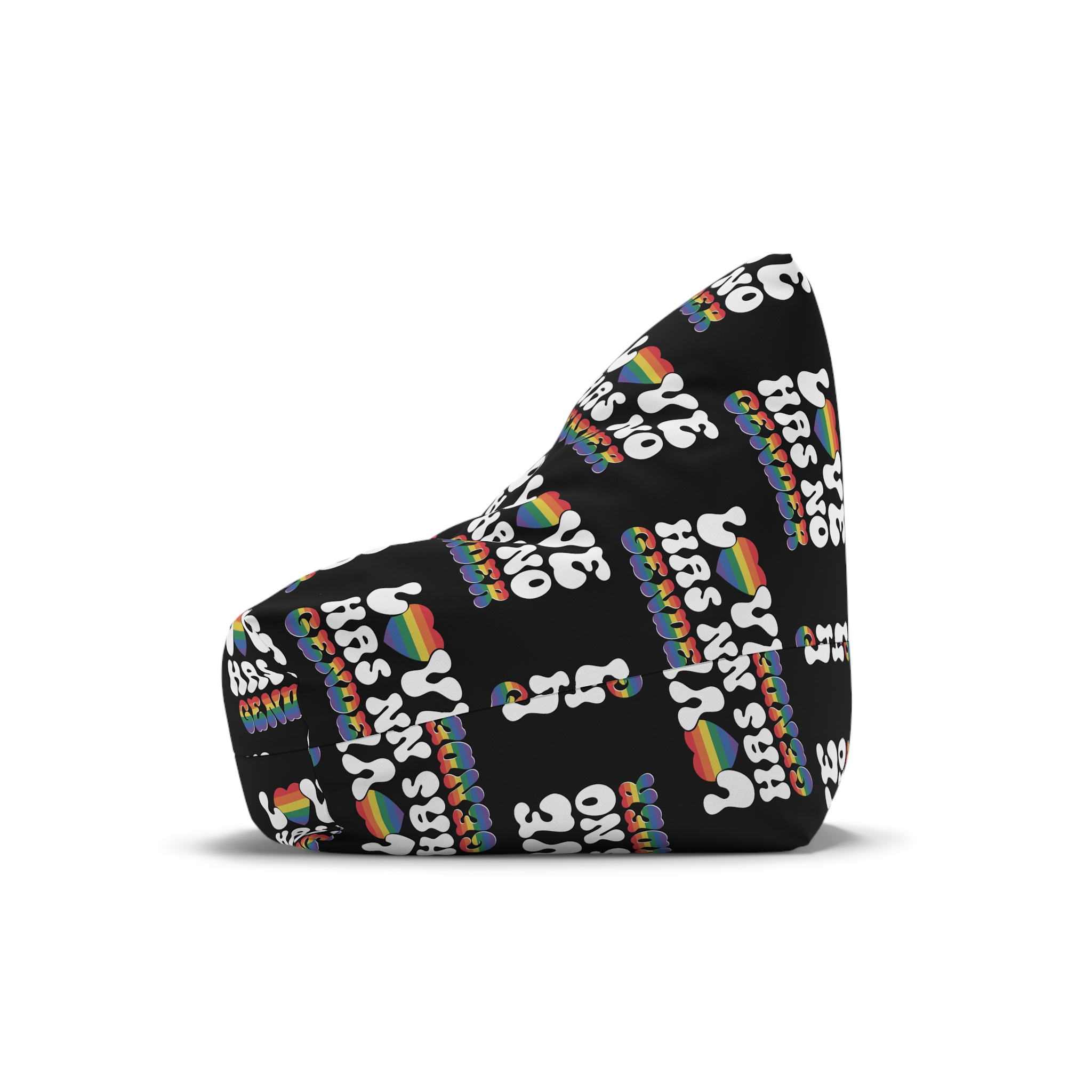 Rainbow Sign That Says Love No Women No Gender(1) Bean Bag Chair Cover - Image 4