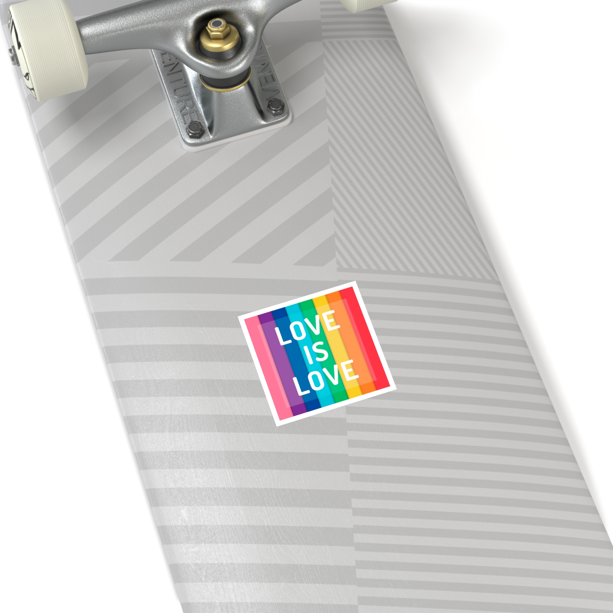 Rainbow Colored Background With Love Is Love Concept Pride Month Laminate Stickers Square - Image 4