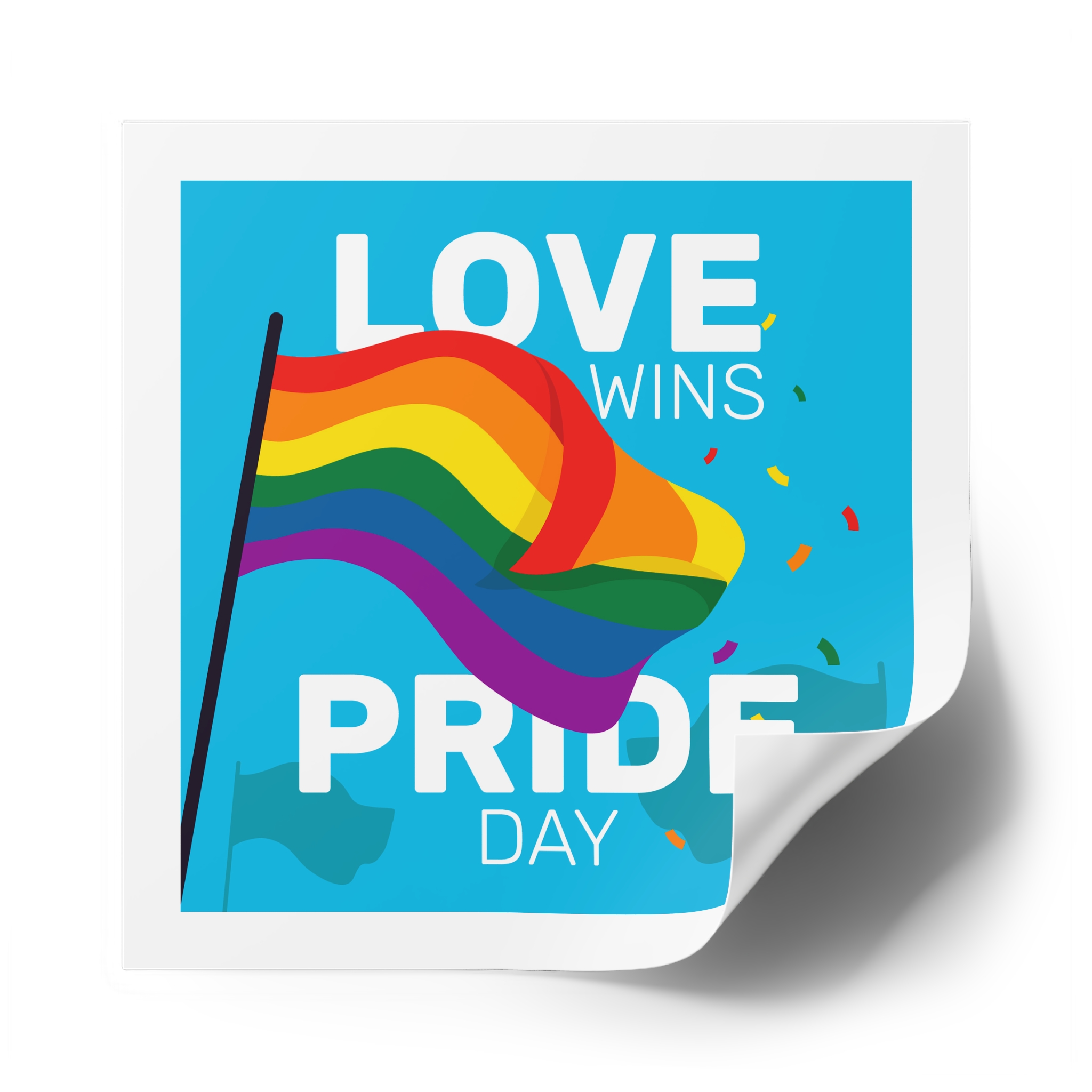 Pride Day Event With Rainbow Flag Laminate Stickers Square - Image 50