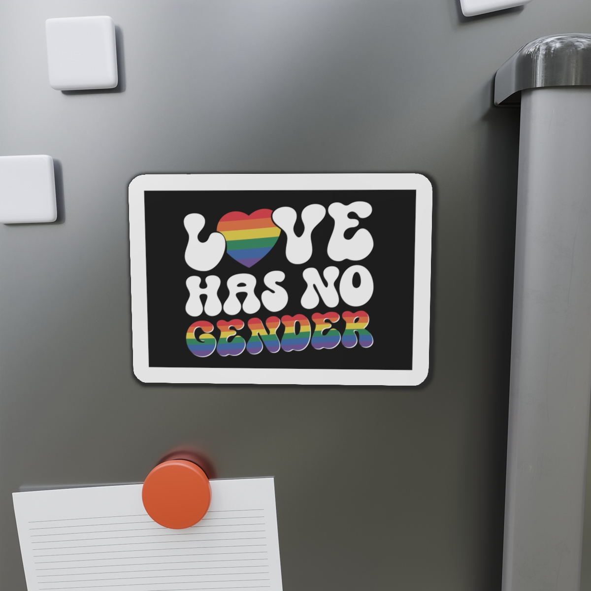 Rainbow Sign That Says Love No Women No Gender(1) Die Cut Magnets - Image 14