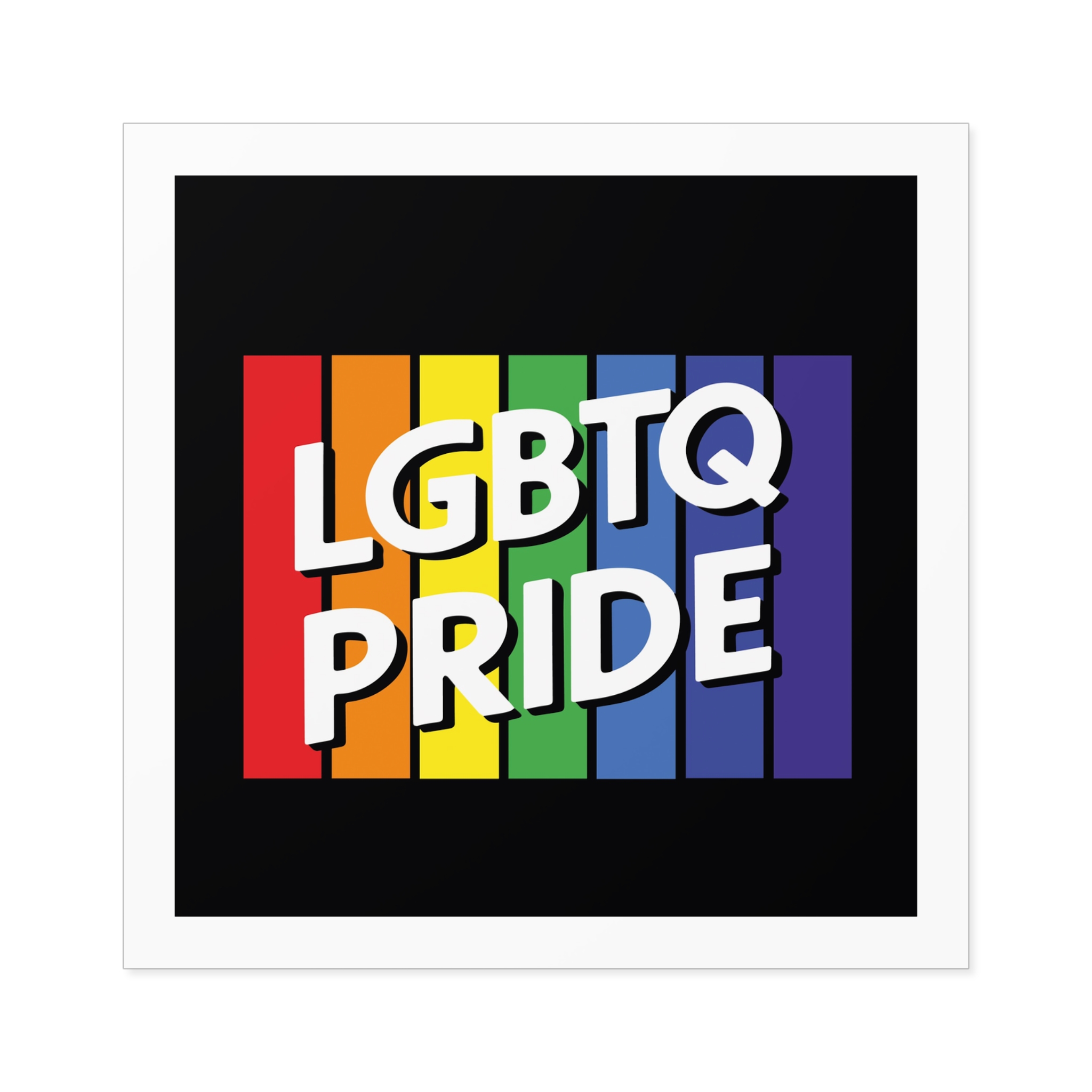 Rainbow Colored Sign That Says Rainbow Pride Pride Laminate Stickers Square - Image 41