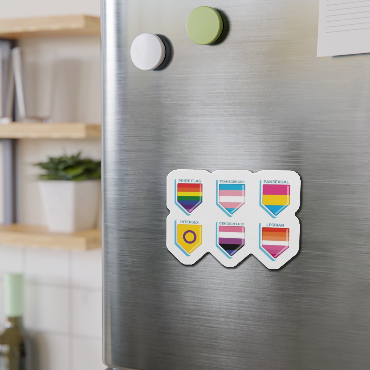 Flat Pride Month Lgbt Flags Collection Die Cut Magnets - Image 12