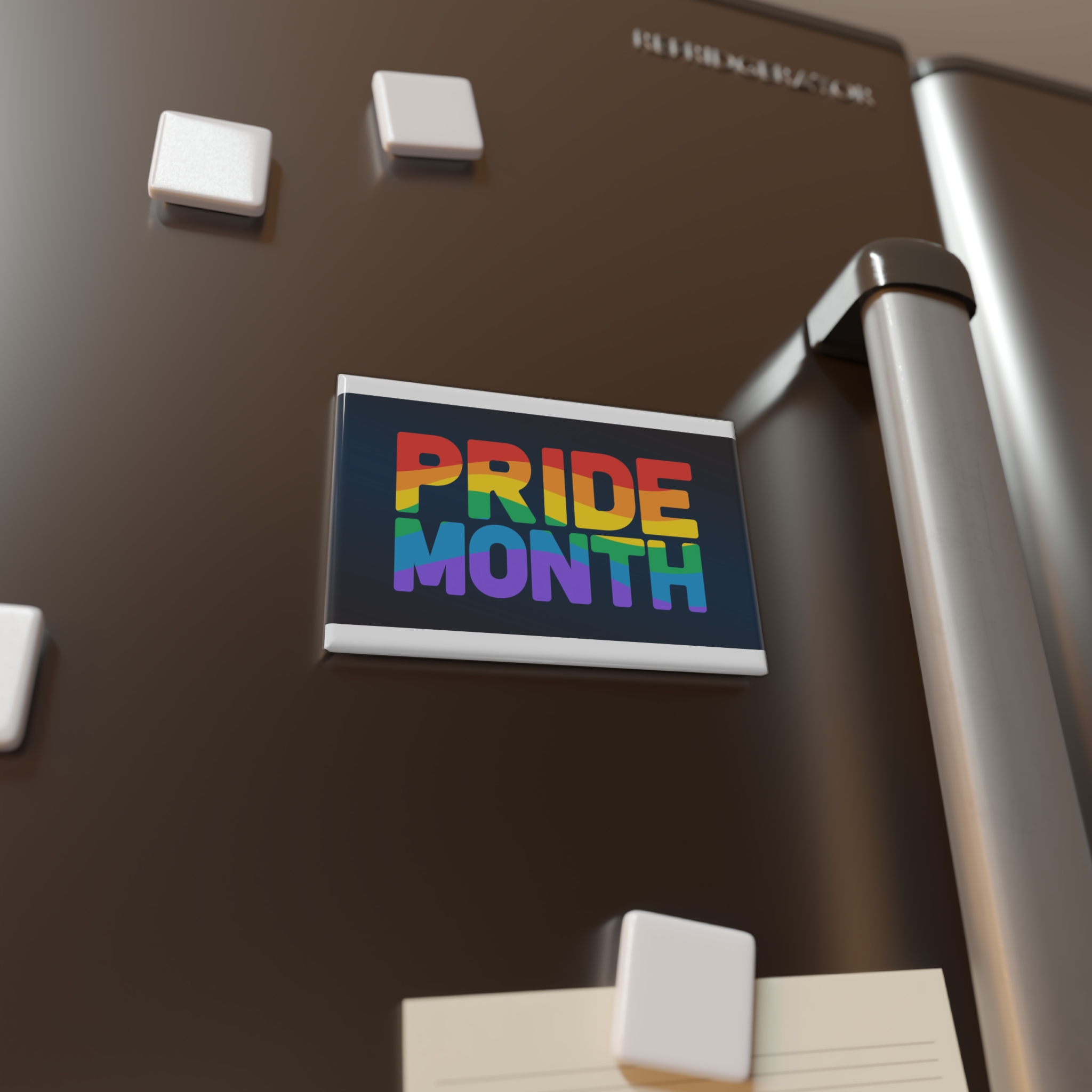 Lgbt Pride Rainbow Flag Lettering Banner Poster Social Media Pride Calligraphy With Button Magnet Rectangle 1 And 10 Pcs - Image 4