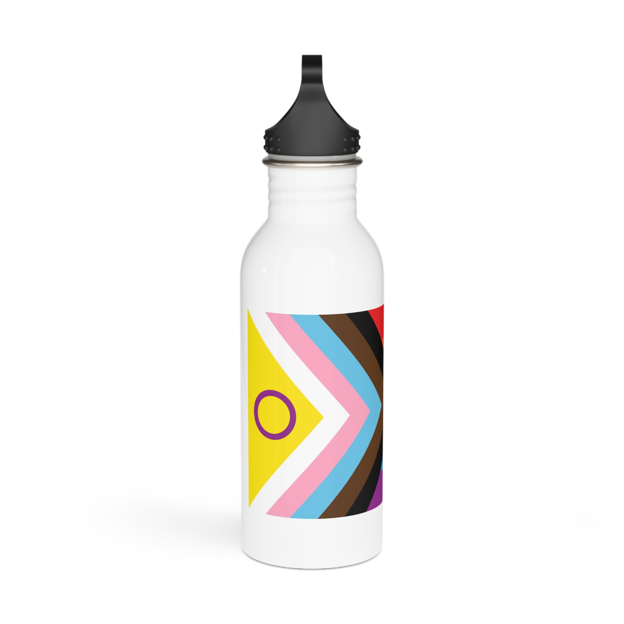 Intersex Inclusive Progress Pride Flag Stainless Steel Water Bottle - Image 2
