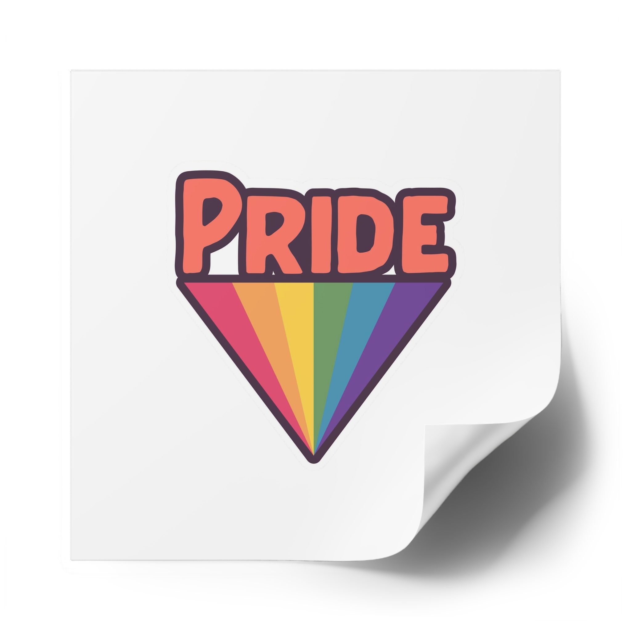 Pride With Rainbow Laminate Stickers Square - Image 58