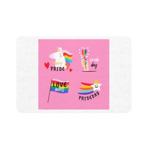 Pride Day Label Collection Theme Pet Food Mat 12x18