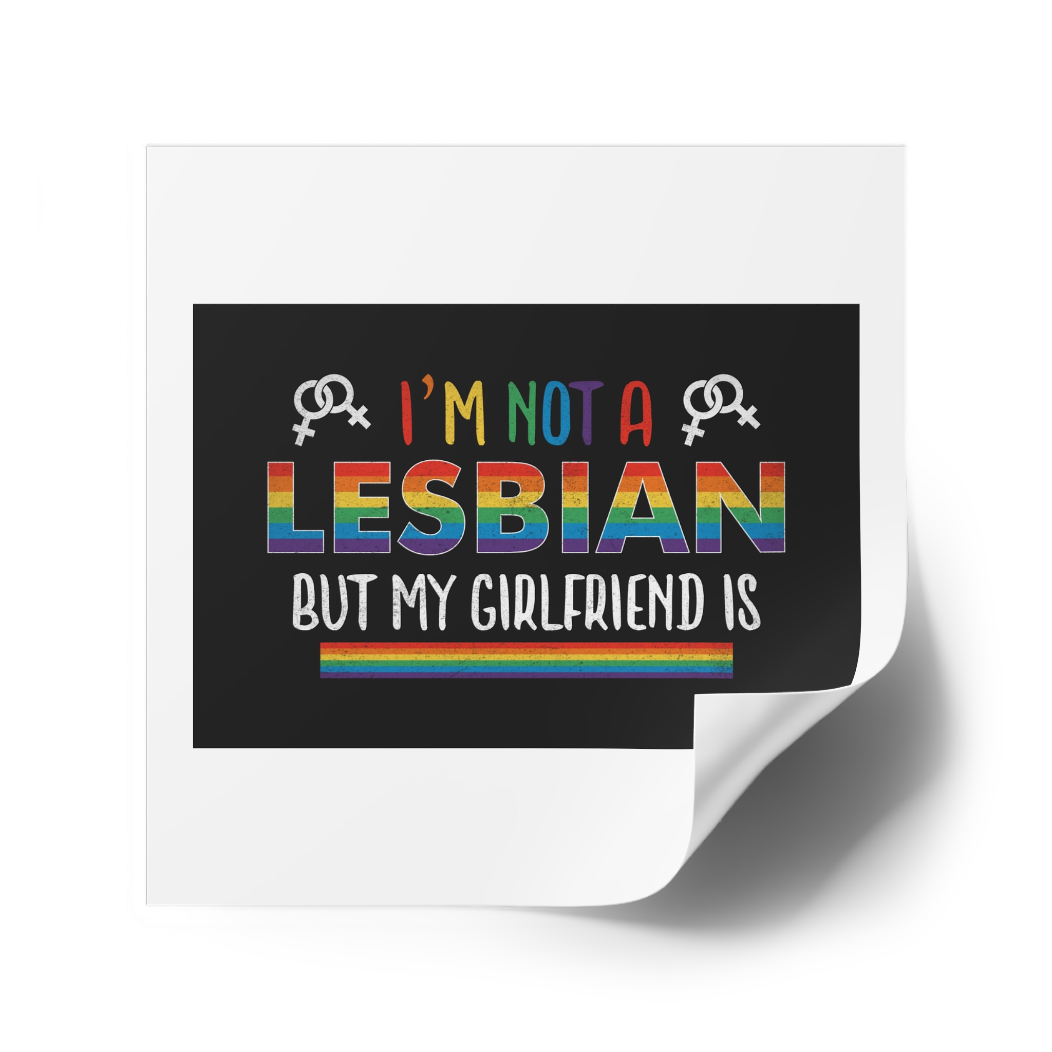 Pride Gay Rainbow Typography Vector Premium T Shirt(4) Laminate Stickers Square - Image 74