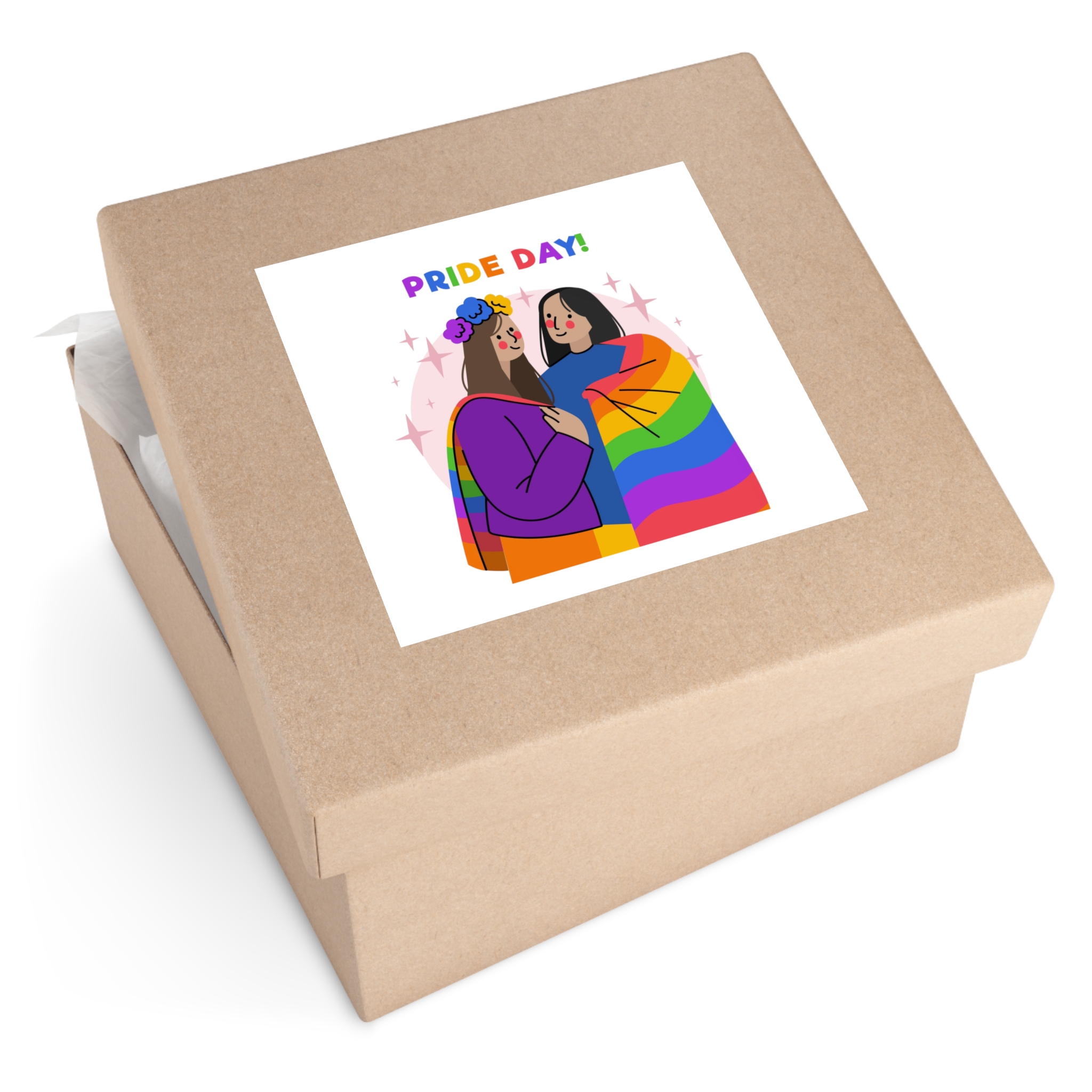 Hand Drawn Pride Day Illustration Laminate Stickers Square - Image 63