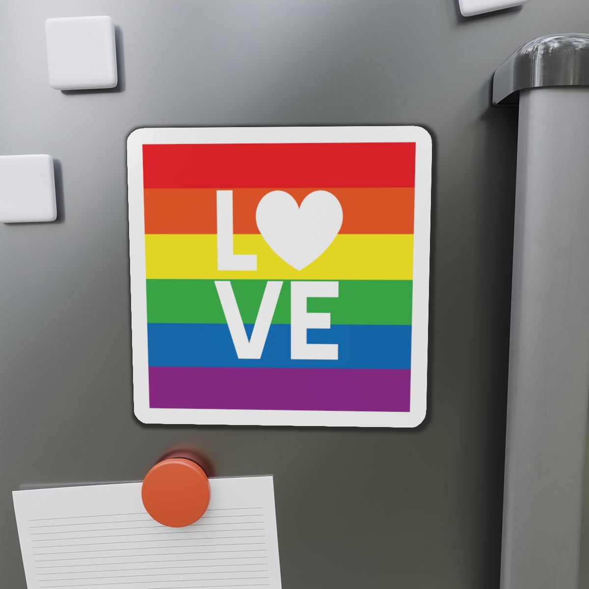 Love Lgbt Heart Squere White Die Cut Magnets - Image 14