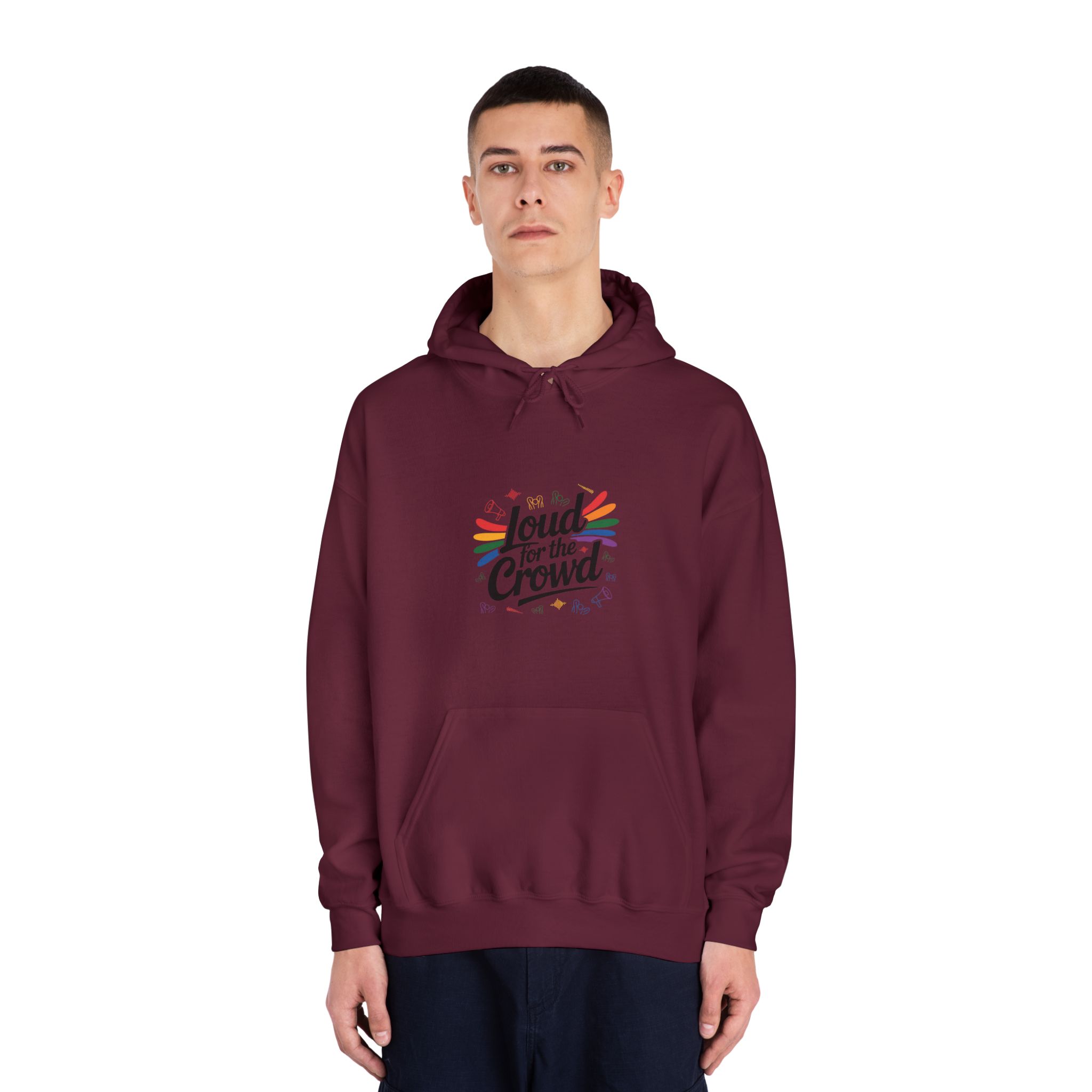Loud Crowd T Shirt Design Isolated White Background 2 Unisex Dryblend Hooded Sweatshirt - Image 19