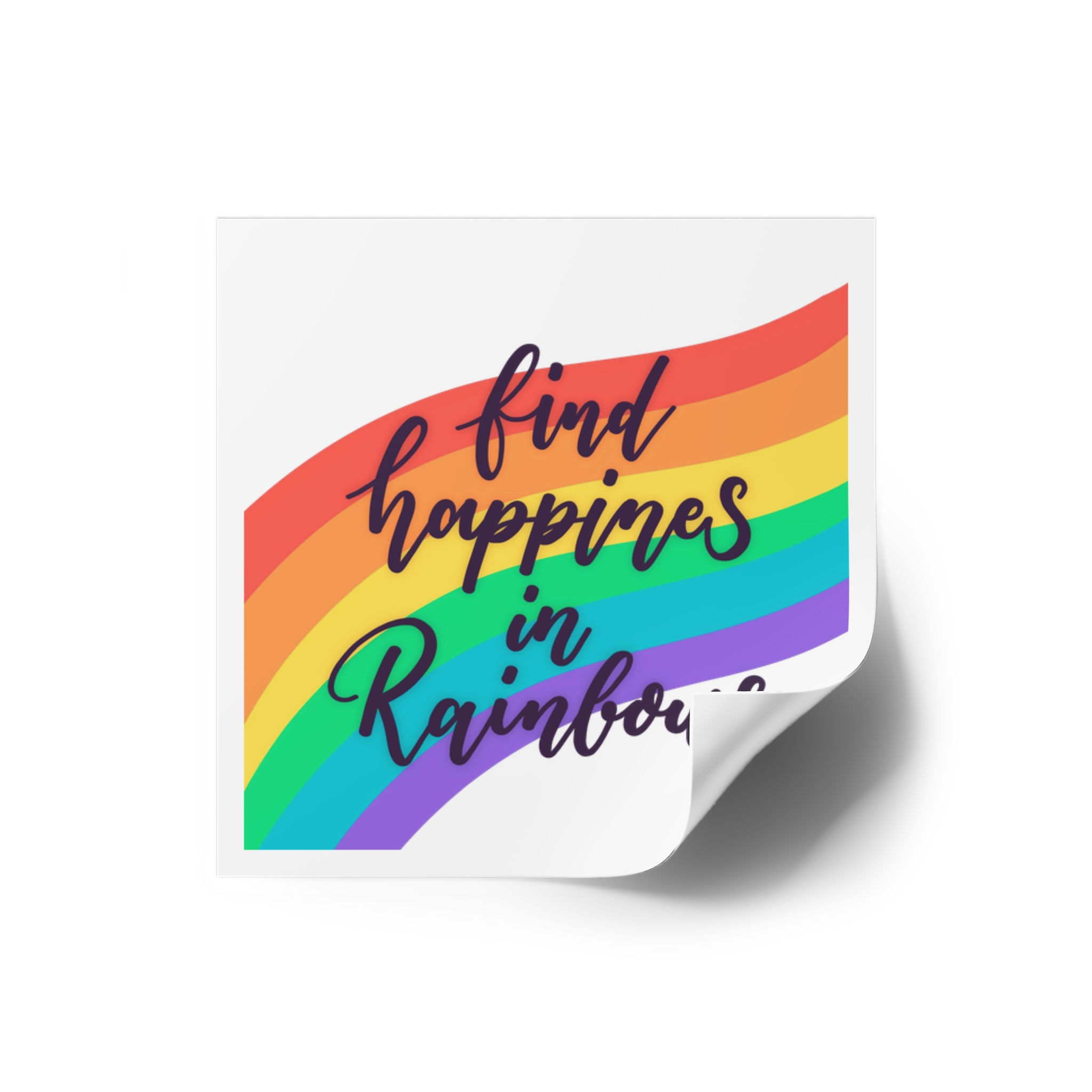 Pride Day Lettering With Rainbow Colors Laminate Stickers Square - Image 10