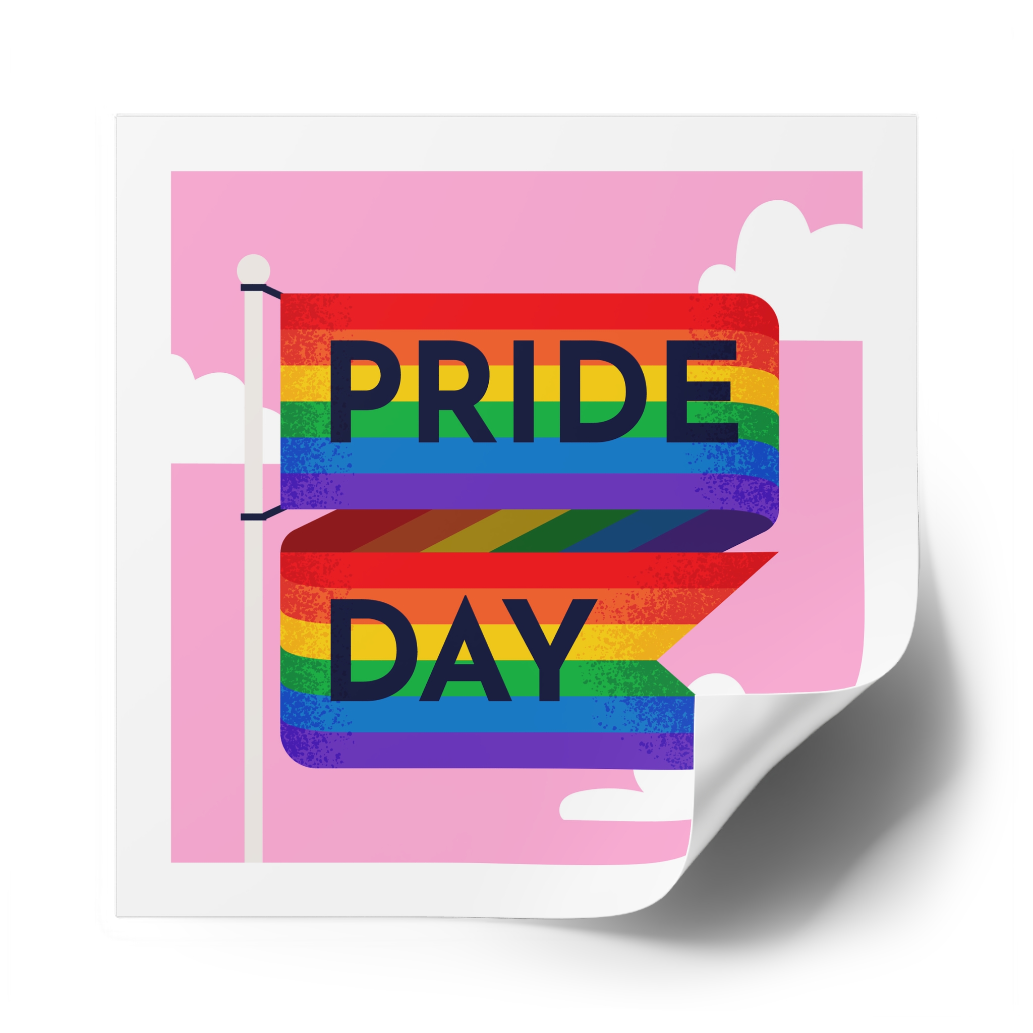 Pride Day Flag Illustration Laminate Stickers Square - Image 50
