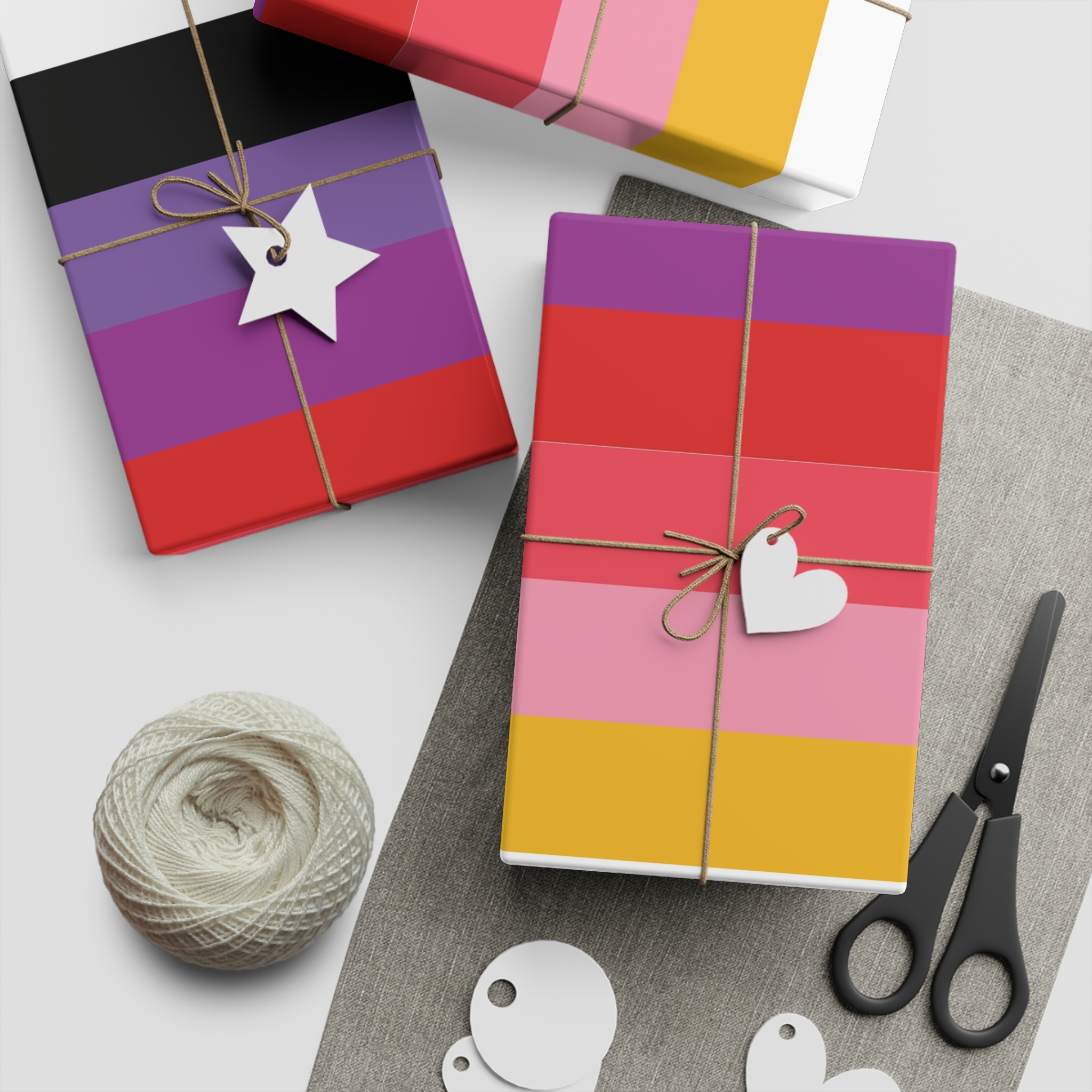 Lesbian Pride Design DC3A9F Gift Wrapping Paper Sheets 1pc - Image 2