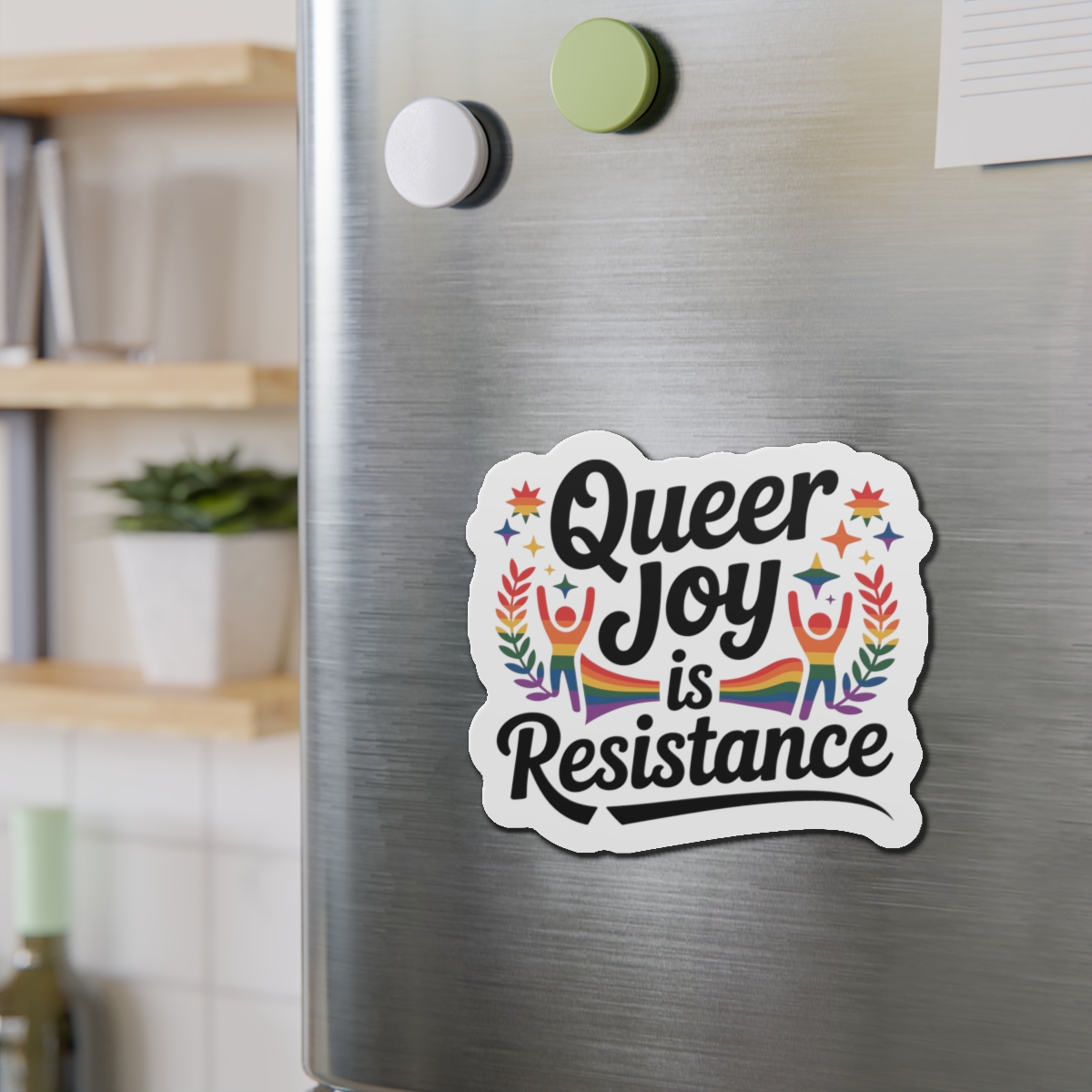 Queer Joy Is Resistance T Shirt Design Isolated White Background Die Cut Magnets - Image 15