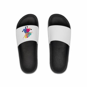 Two Happy Women Celebrating With Pride Flag Colors Mens Slide Sandals