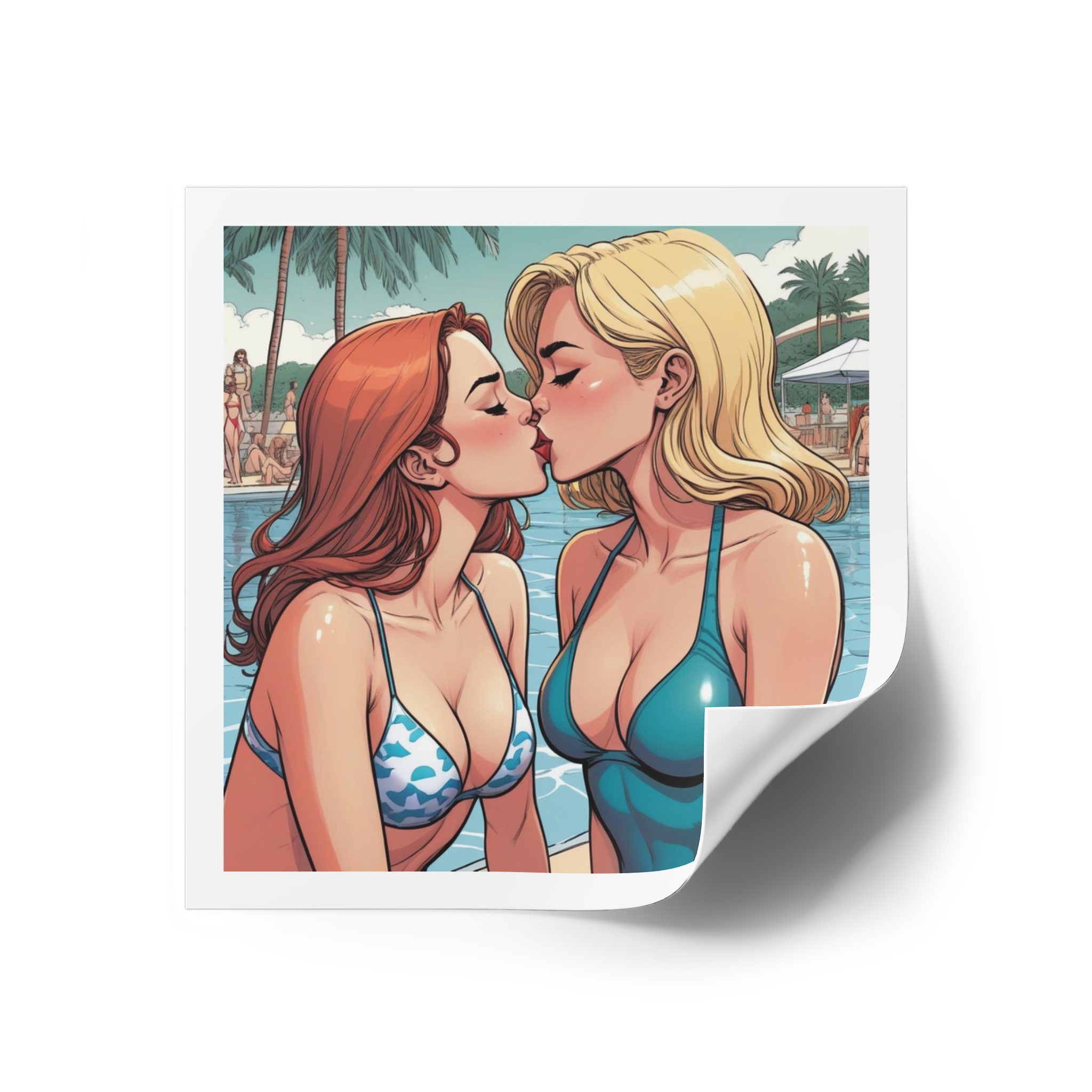 Lesbian Pride Design 4C84D6 Laminate Stickers Square - Image 26