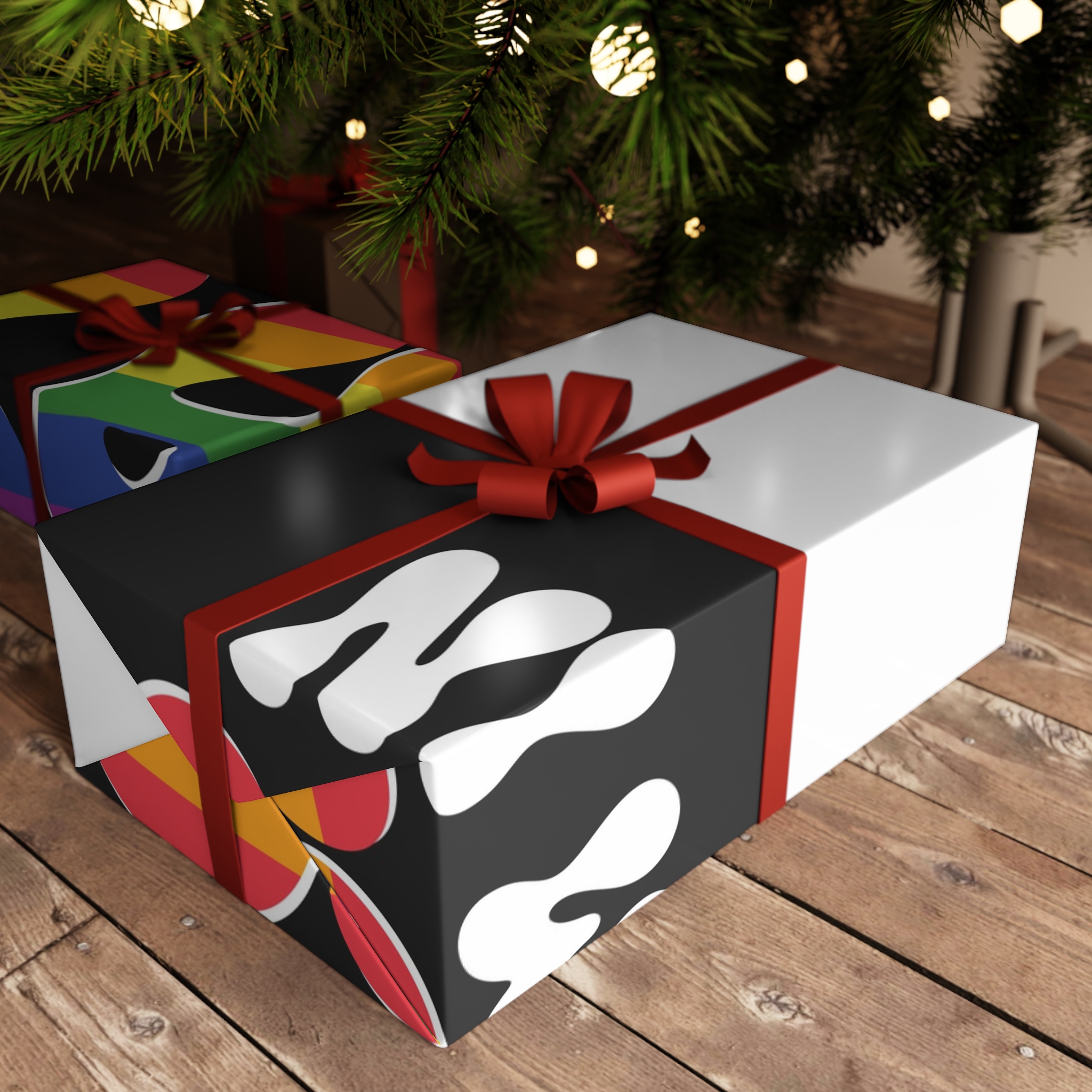 Black Background With Words Sound Written White Letters Gift Wrapping Paper Sheets 1pc - Image 6