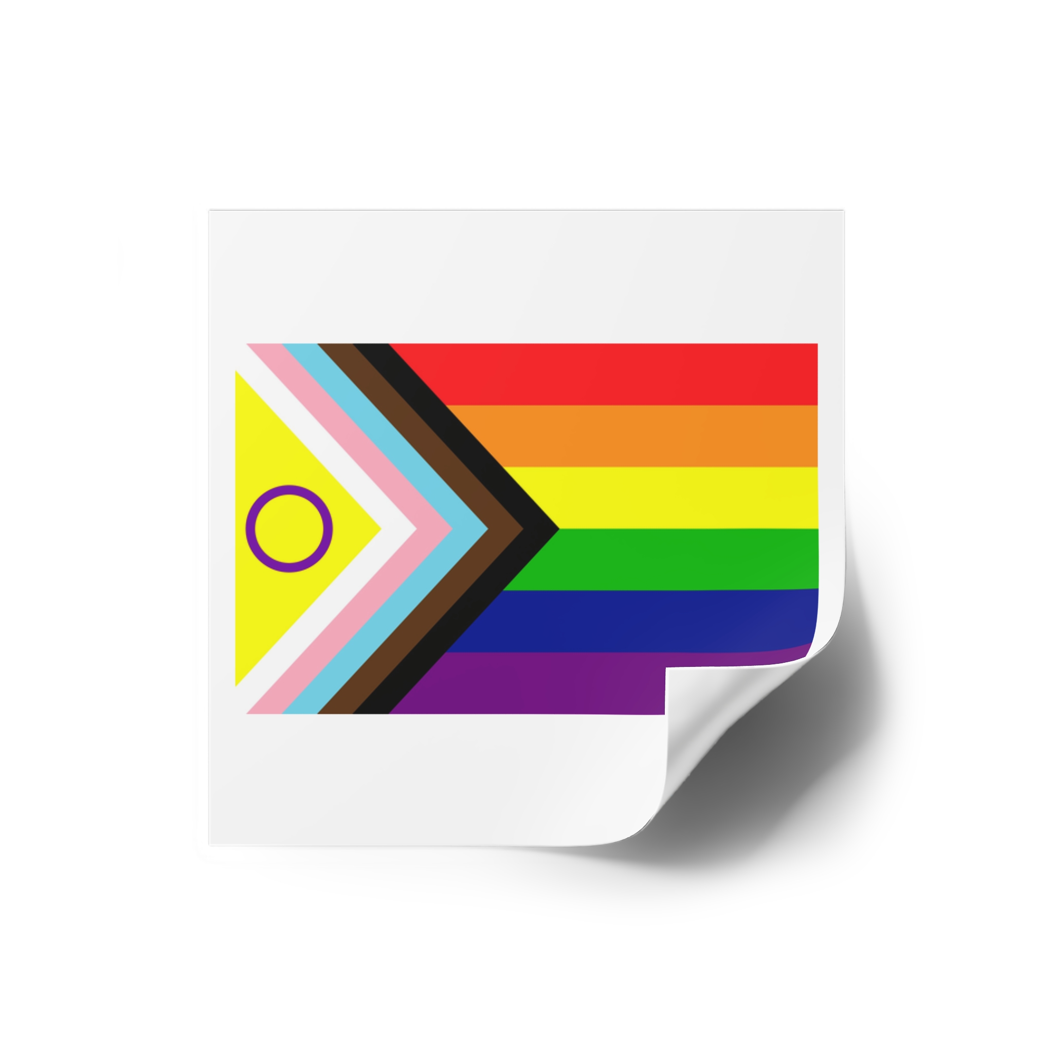 Lgbtq Pride Flag New Lgbtq Pride Flag Vector Updated Intersex Inclusive Progress Pride Flag Laminate Stickers Square - Image 6