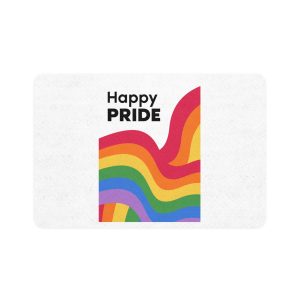 Happy Pride Month Rainbow Background Template Design Pet Food Mat 12x18
