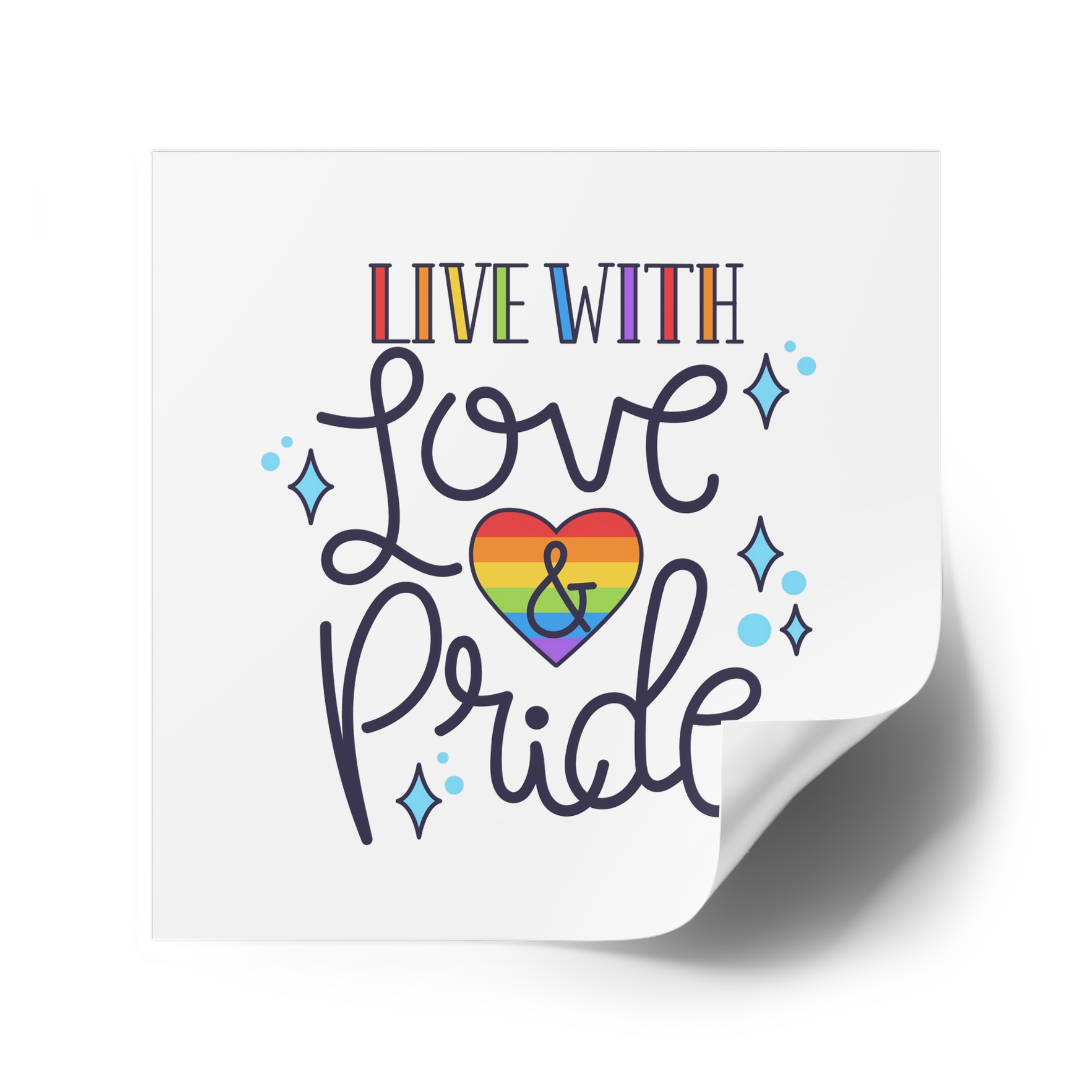 Pride Day Lettering Concept Laminate Stickers Square - Image 34
