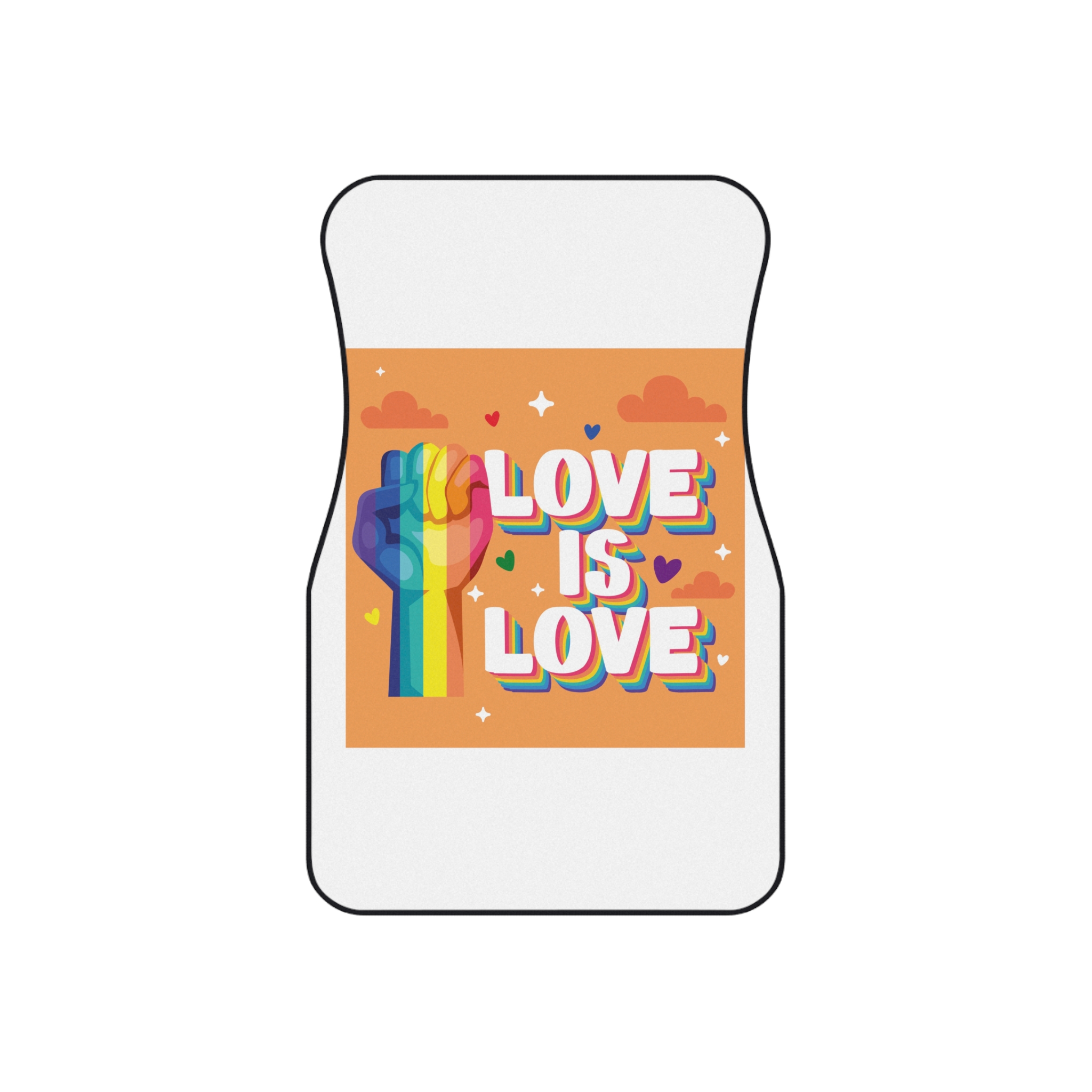 Love Is Love Lettering With Fist Car Mats Set Of 4 - Image 2