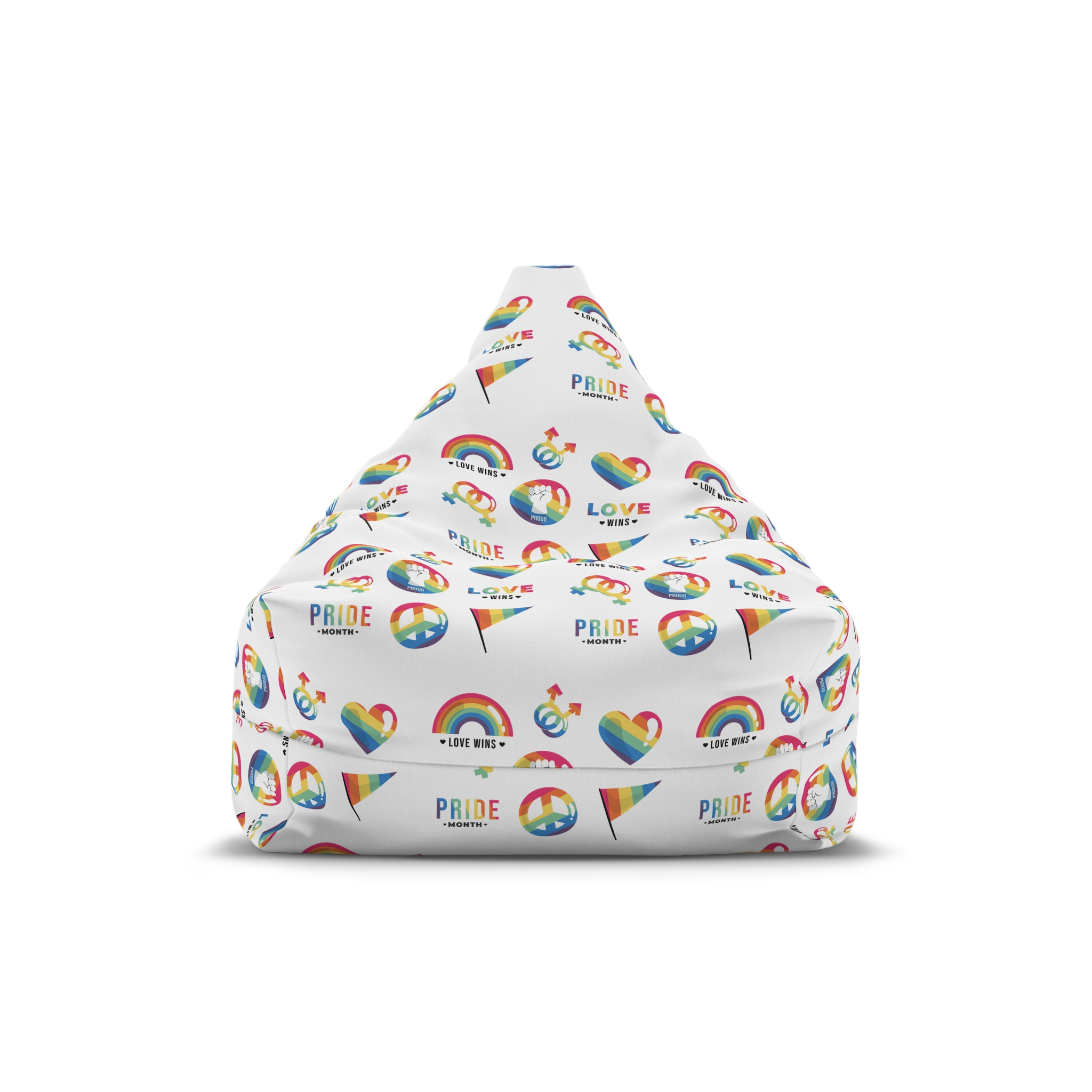 Flat Lgbt Pride Month Symbols Collection Bean Bag Chair Cover