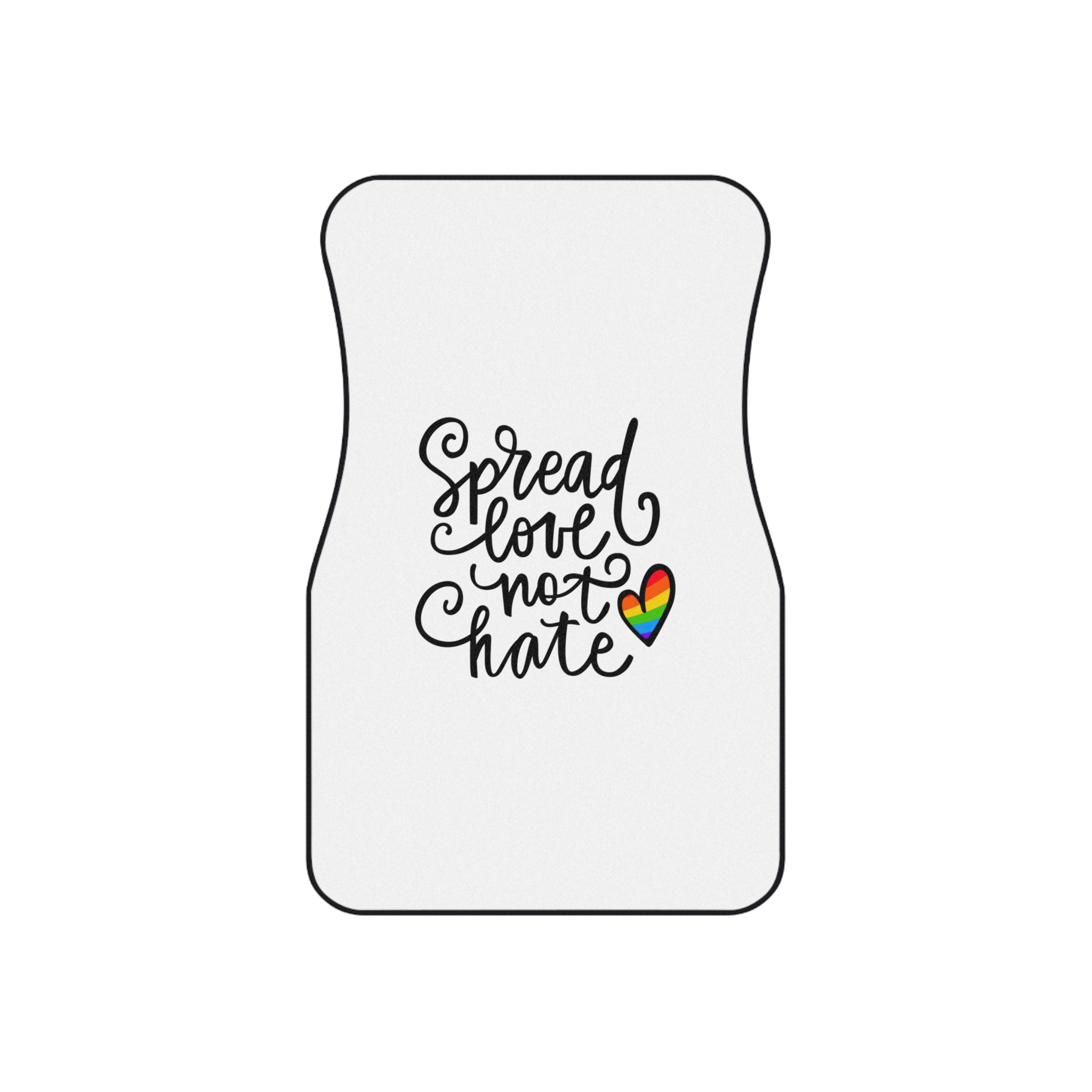 Lgbt Pride Gay Quote Rainbow Flag Heart Lgbtq Vector Quote Isolated White Background Lesbian Bisexual Transgender Concept Spread Love Hate Car Mats Set Of 4 - Image 2