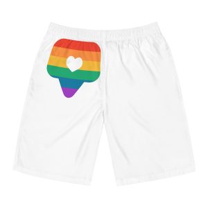 Rainbow Symbol Lgbt Pride Community Lgbt Heart Isolated White Background Mens Board Shorts Aop