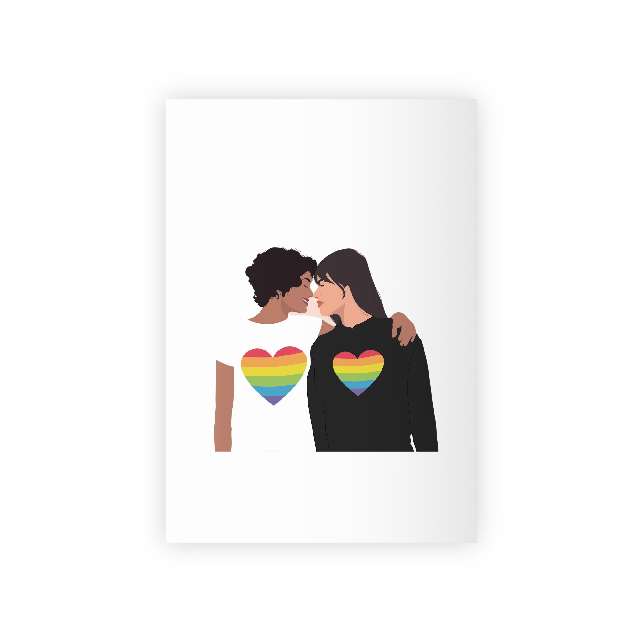 Embracing Lgbt Couple Couple Girls Love Smiling Each Other Gift Wrapping Paper Rolls 1pc