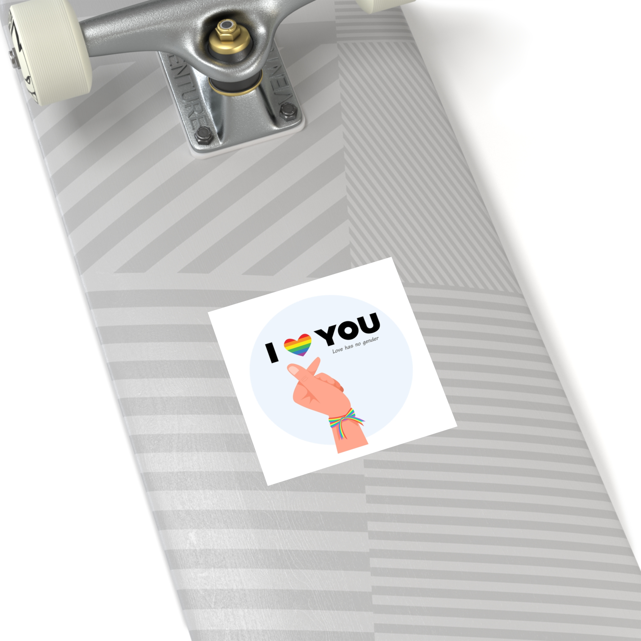 Inspirational Homosexual Pride Poster With Rainbow Heart Laminate Stickers Square - Image 20