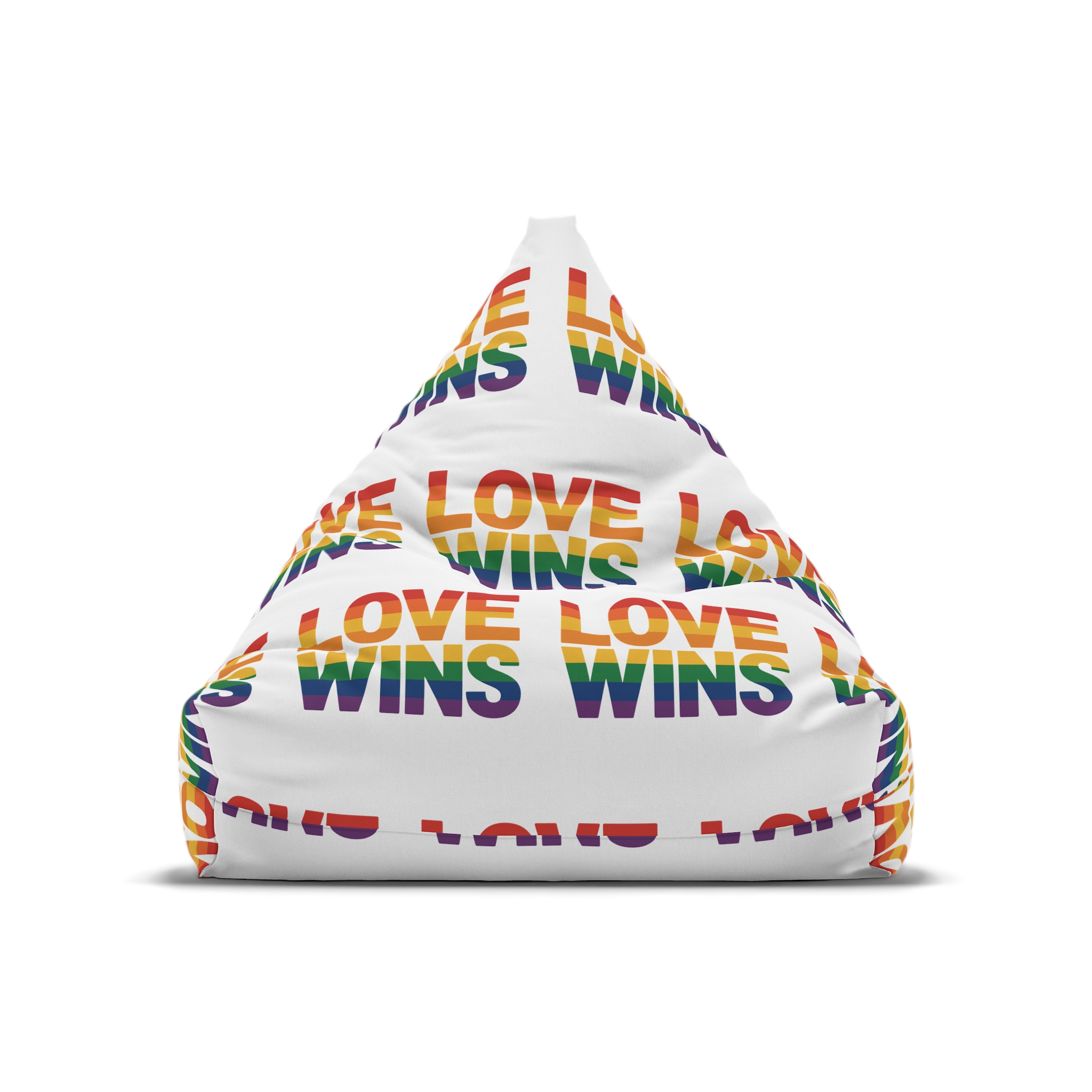 Love Wins Rainbow Pride Message Bean Bag Chair Cover - Image 5