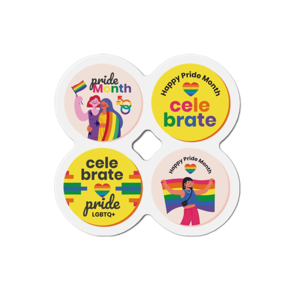 Flat Pride Month Labels Collection (1) Die Cut Magnets